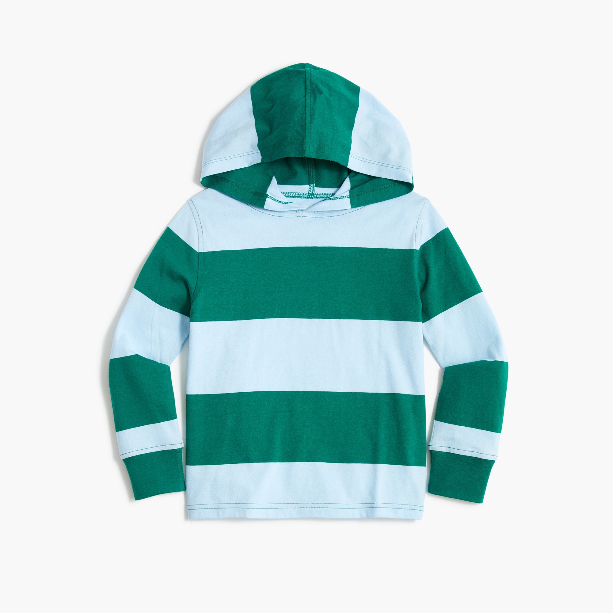 boys' long-sleeve rugby stripe hooded tee for boys