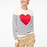 Puff-sleeve heart sweater