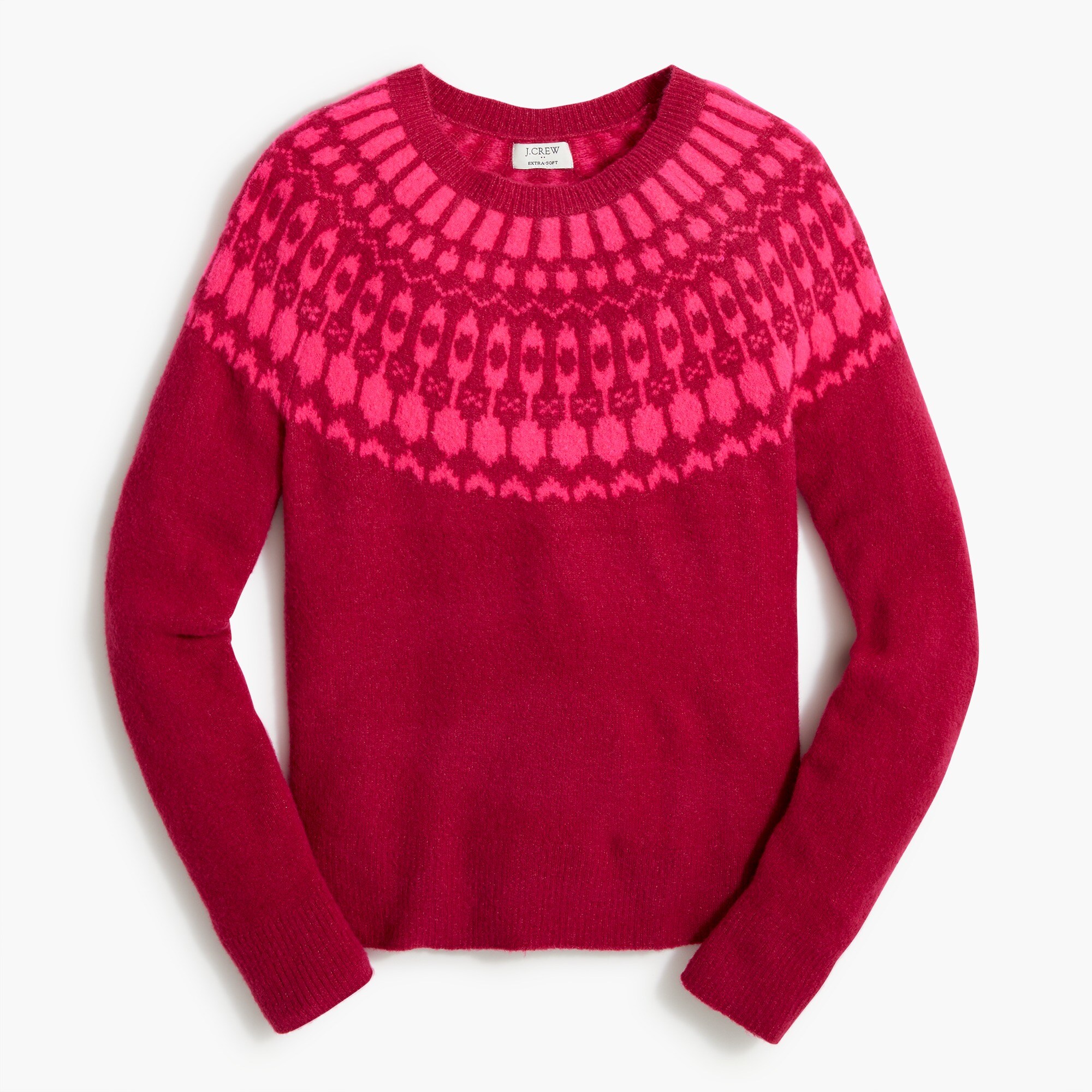 Fair Isle crewneck sweater in extra-soft yarn