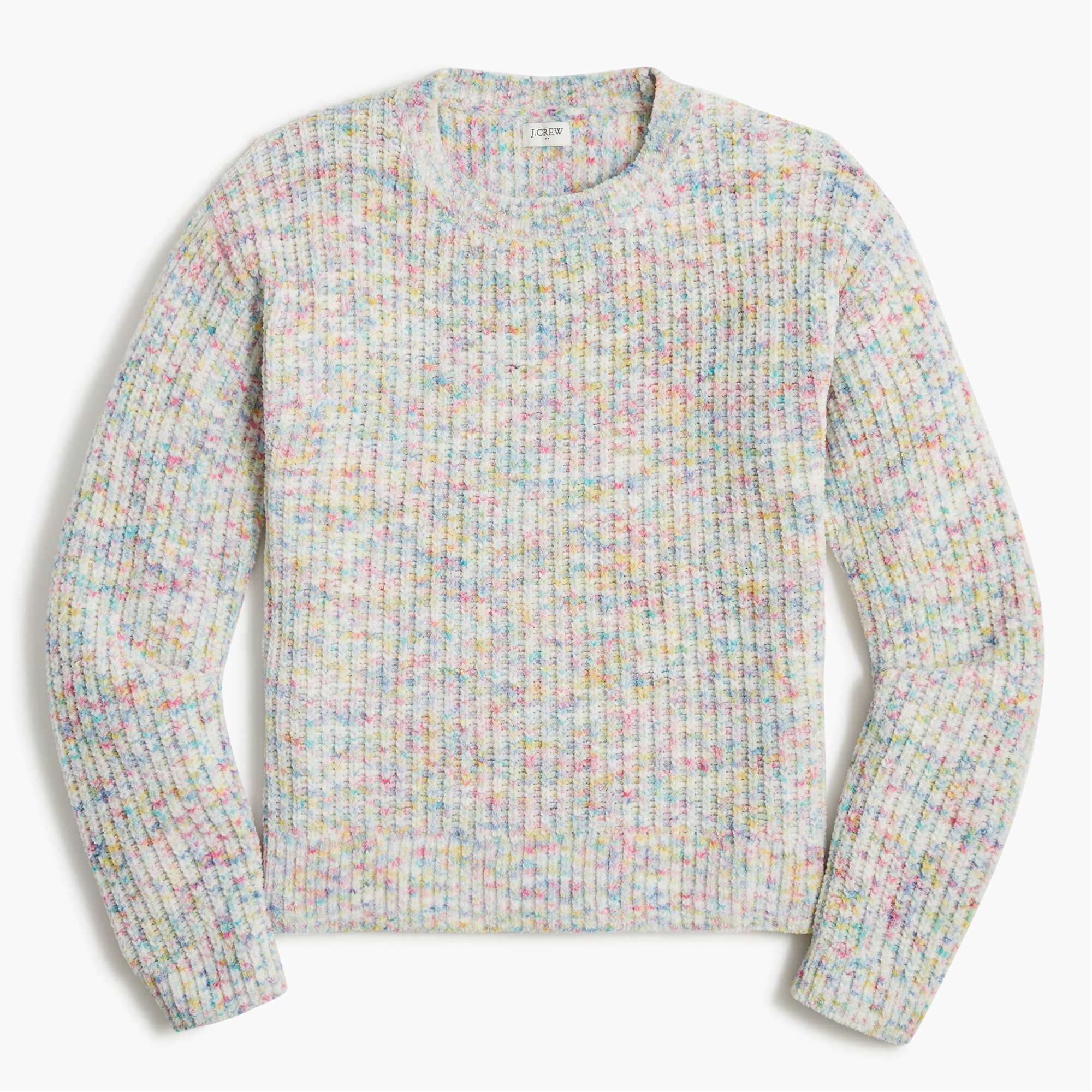 chenille boxy crewneck sweater for women