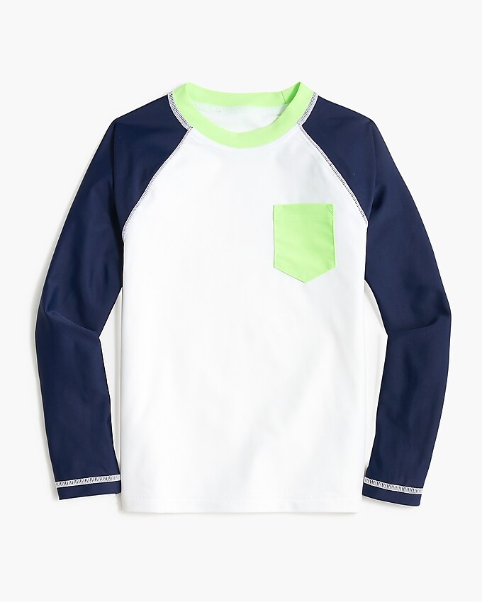 factory: boys&apos; long-sleeve colorblock rash guard for boys, right side, view zoomed