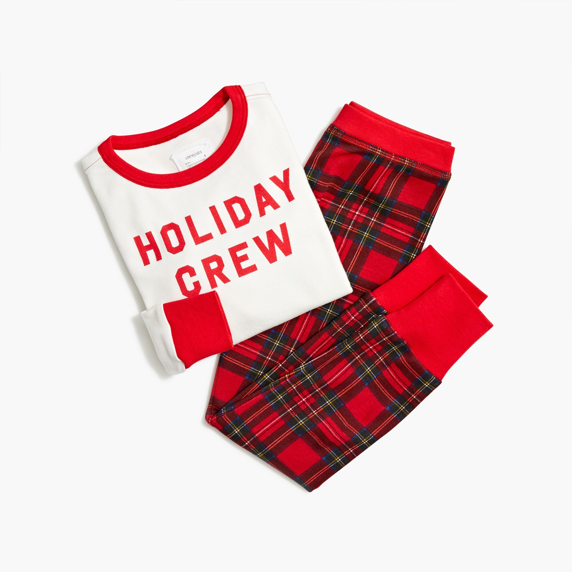 Kids' "holiday crew" pajama set