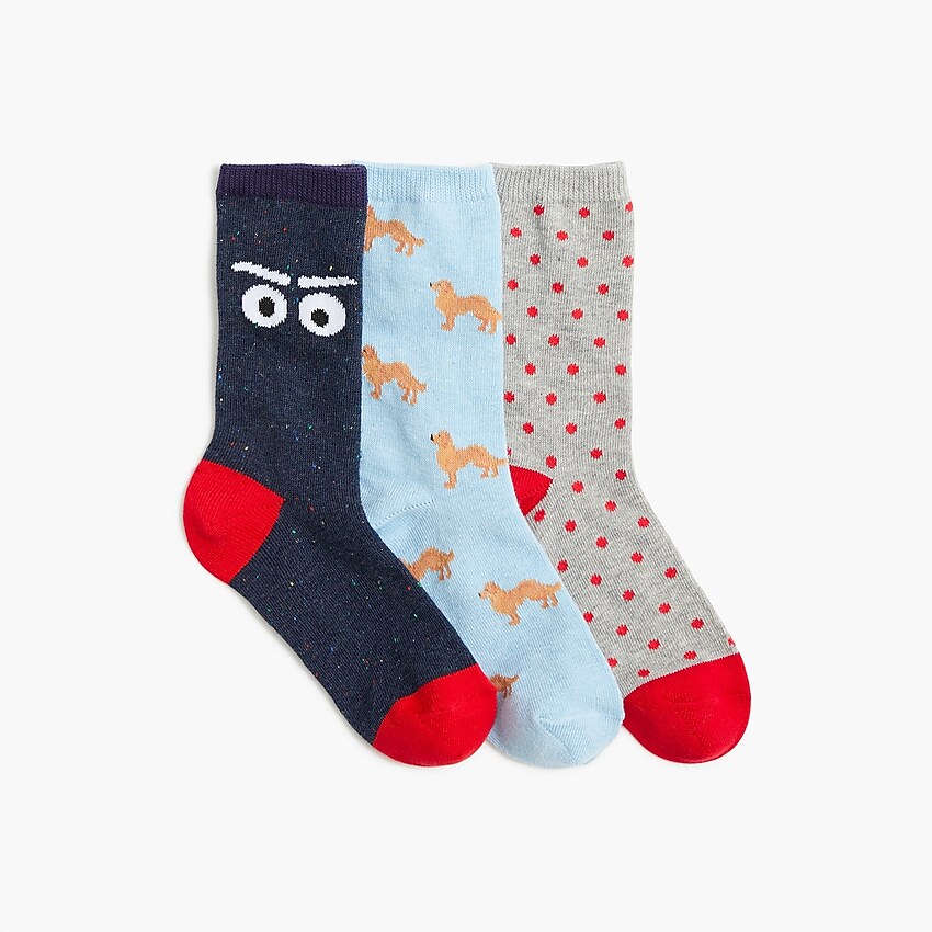 factory: boys&apos; monster dog trouser socks pack for boys, right side, view zoomed