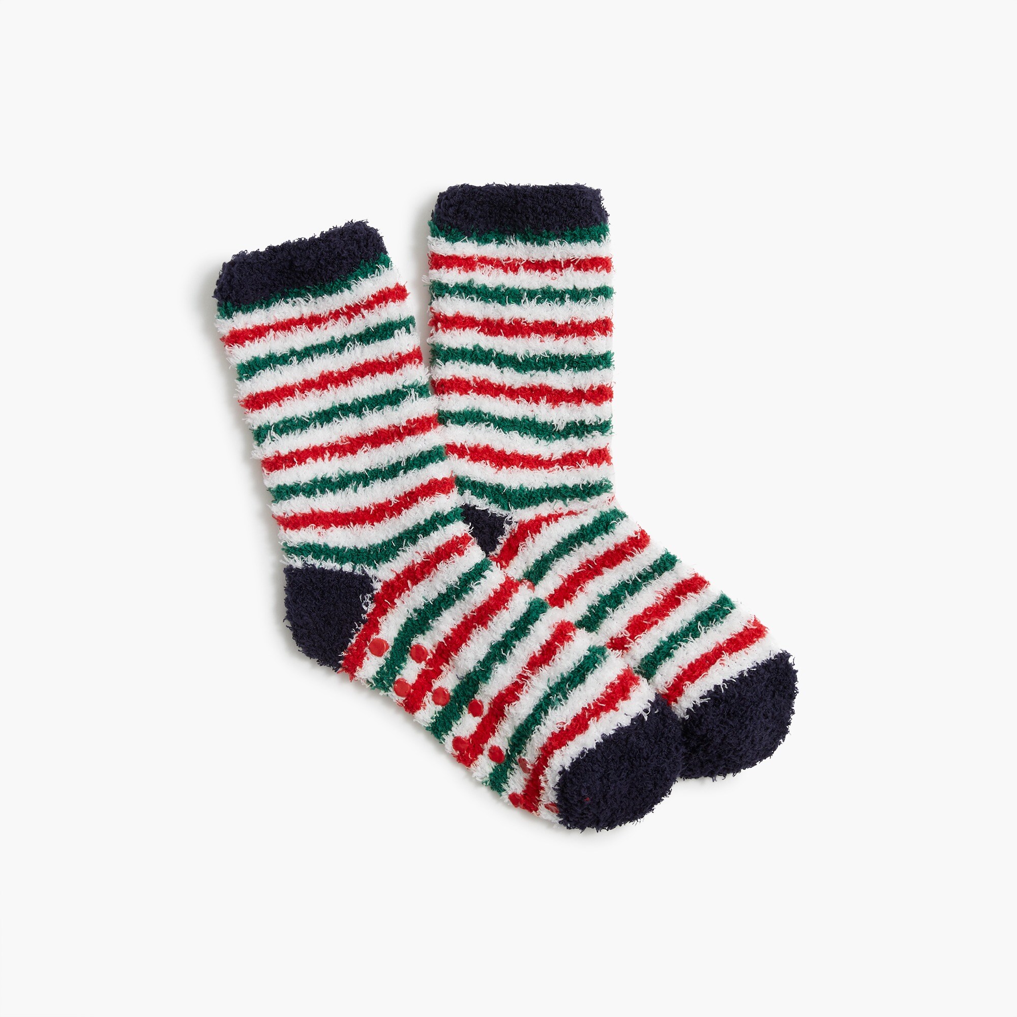 Boys' holiday striped fuzzy socks
