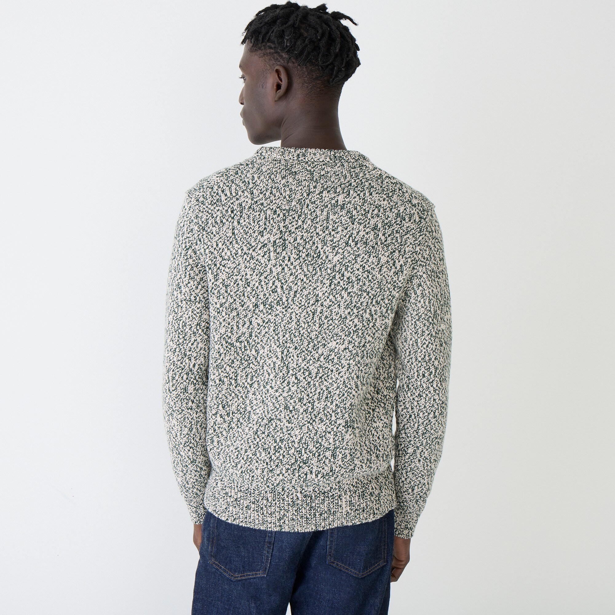 Marled cotton crewneck sweater