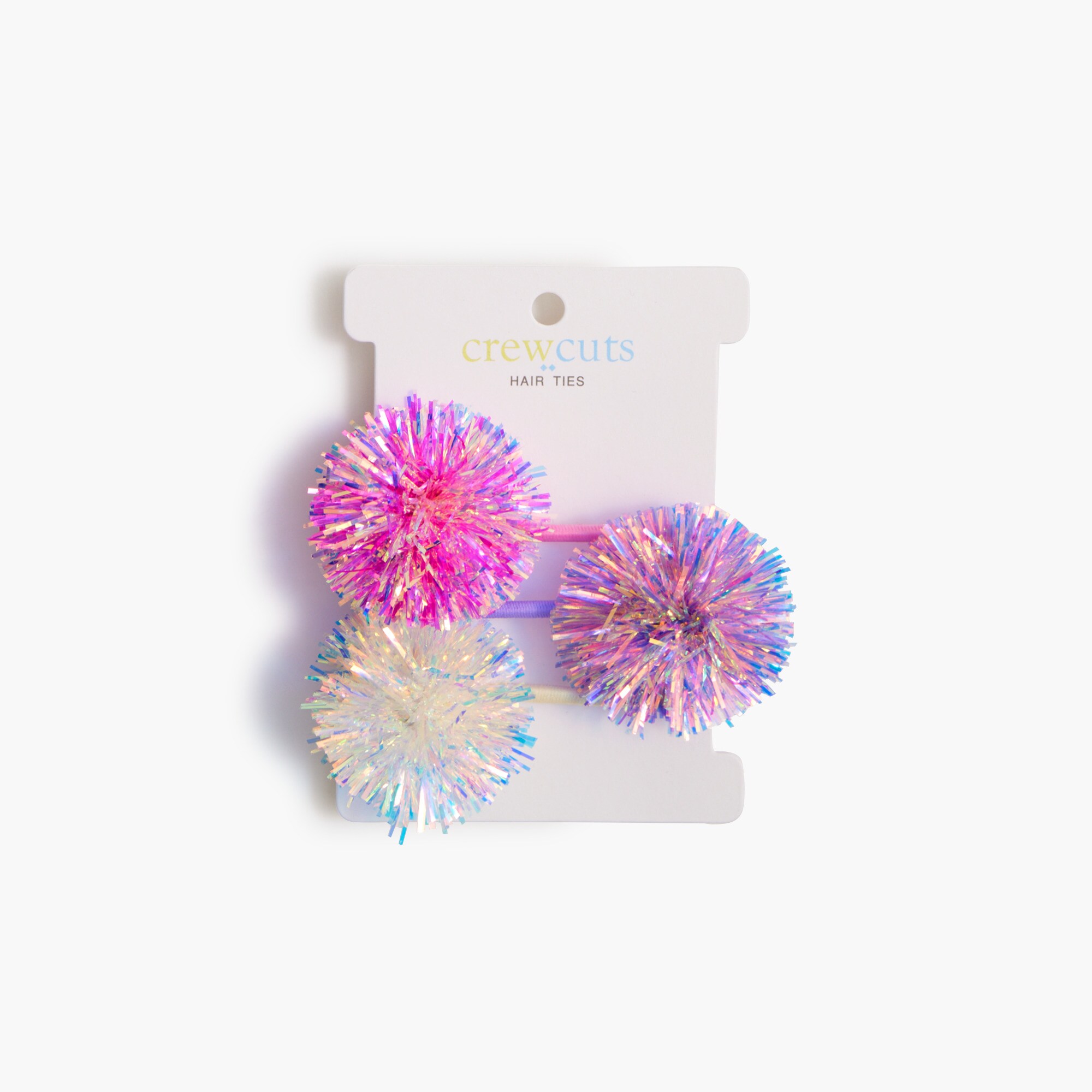 girls' sparkle pom-pom hair ties for girls