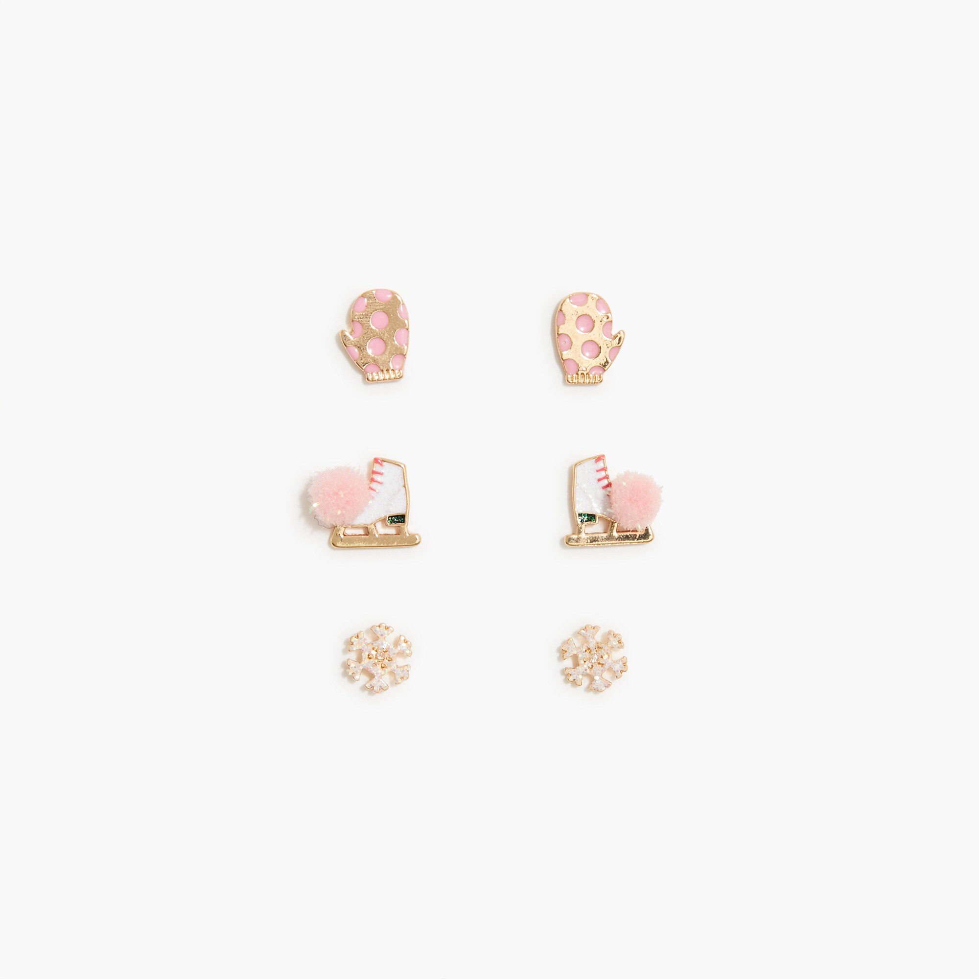 Girls' ice skating earrings set