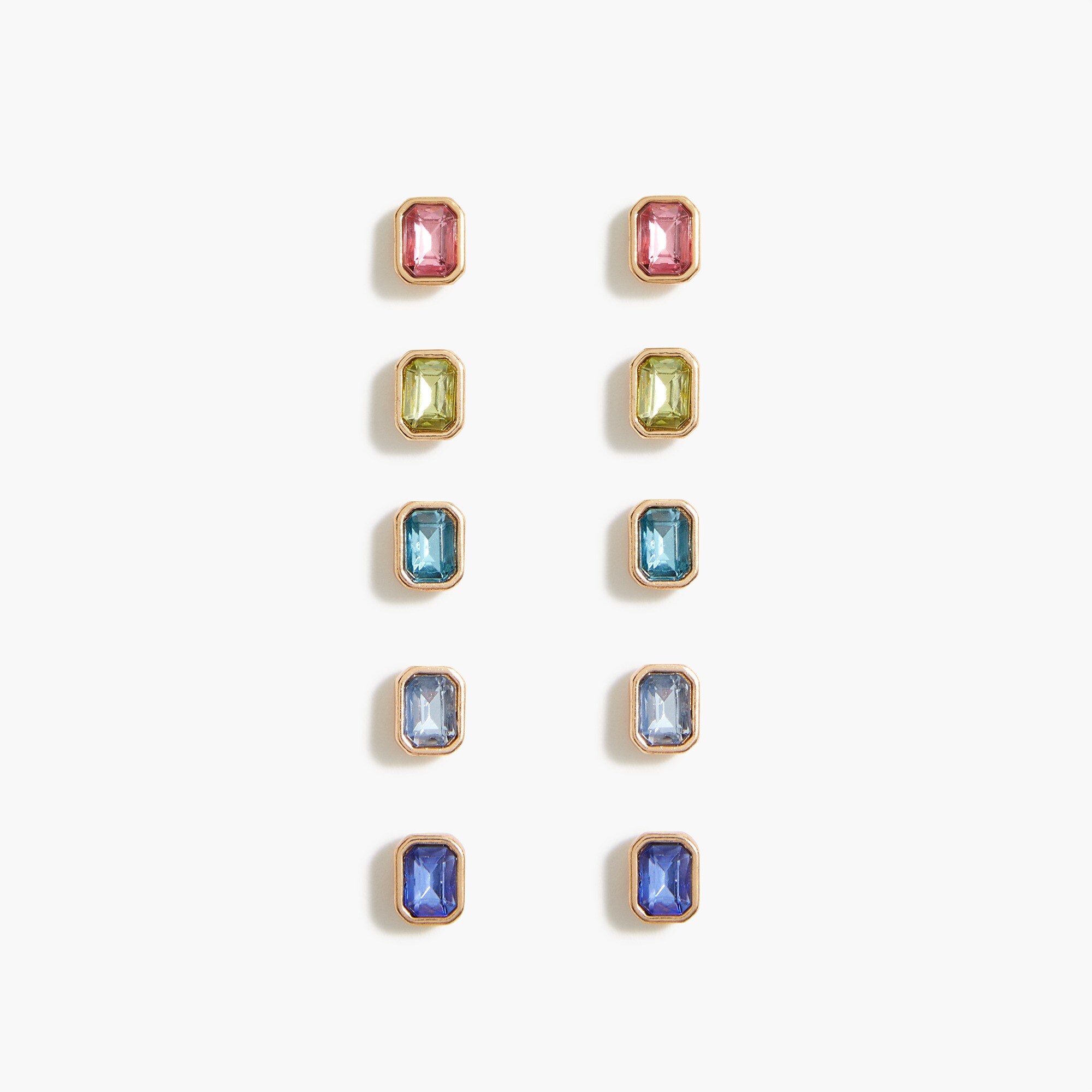 Girls' rainbow gem earrings