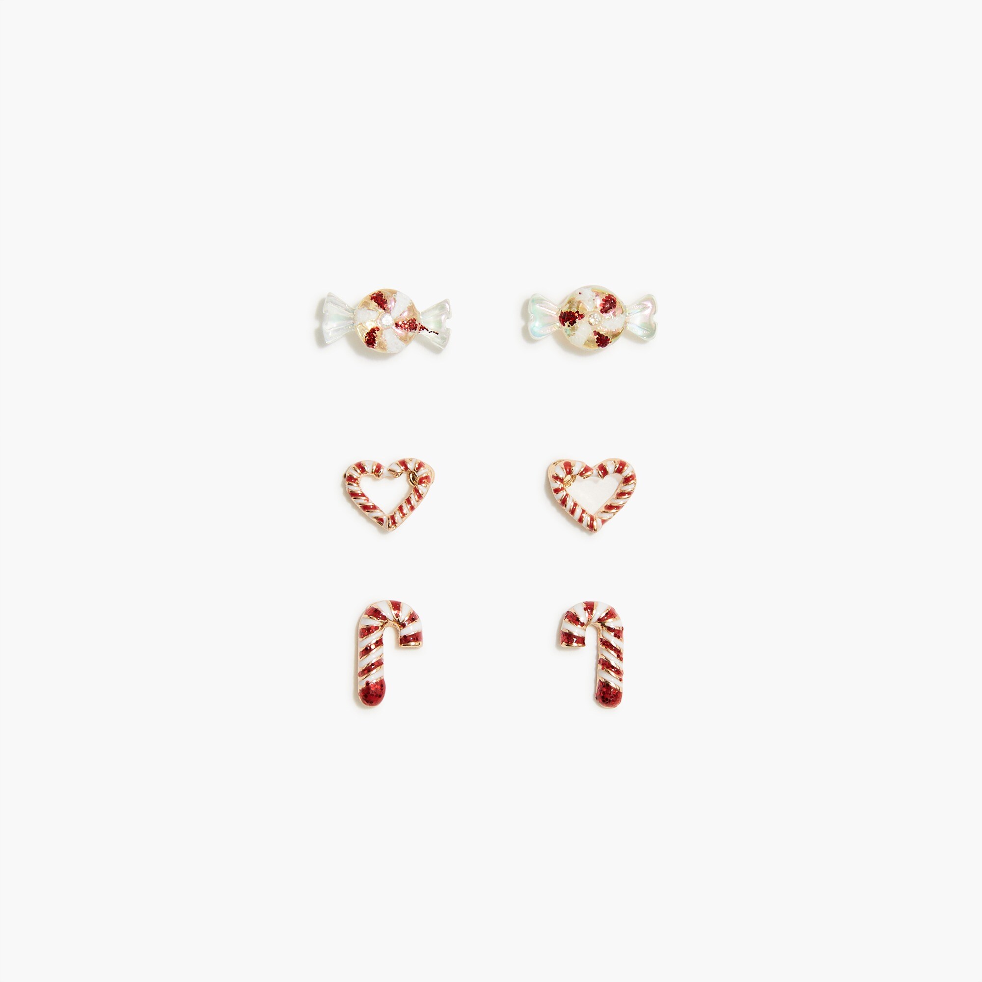 Girls' peppermint hearts earrings set