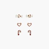 Girls&apos; peppermint hearts earrings set