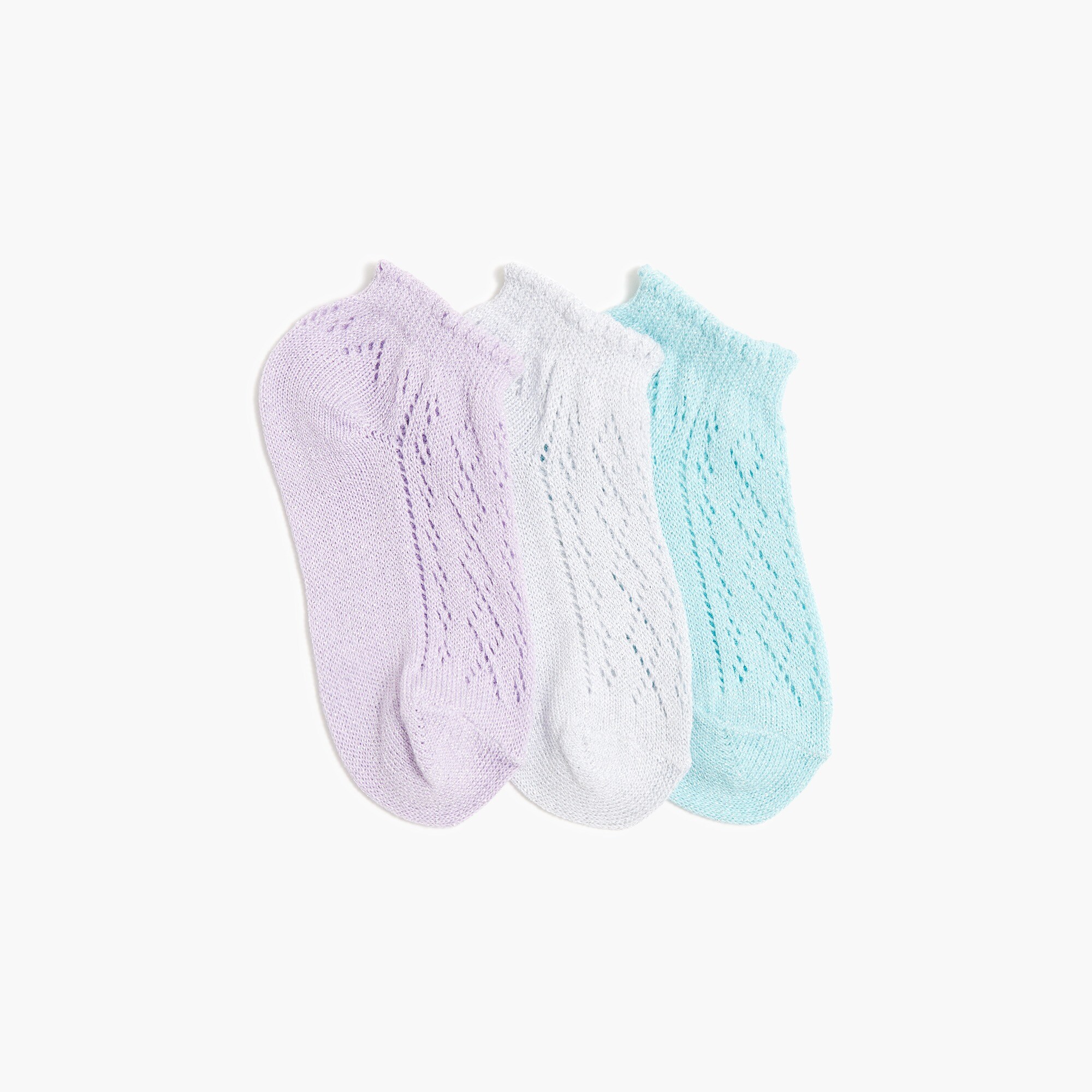 Girls' Lurex® metallic threads ankle socks pack