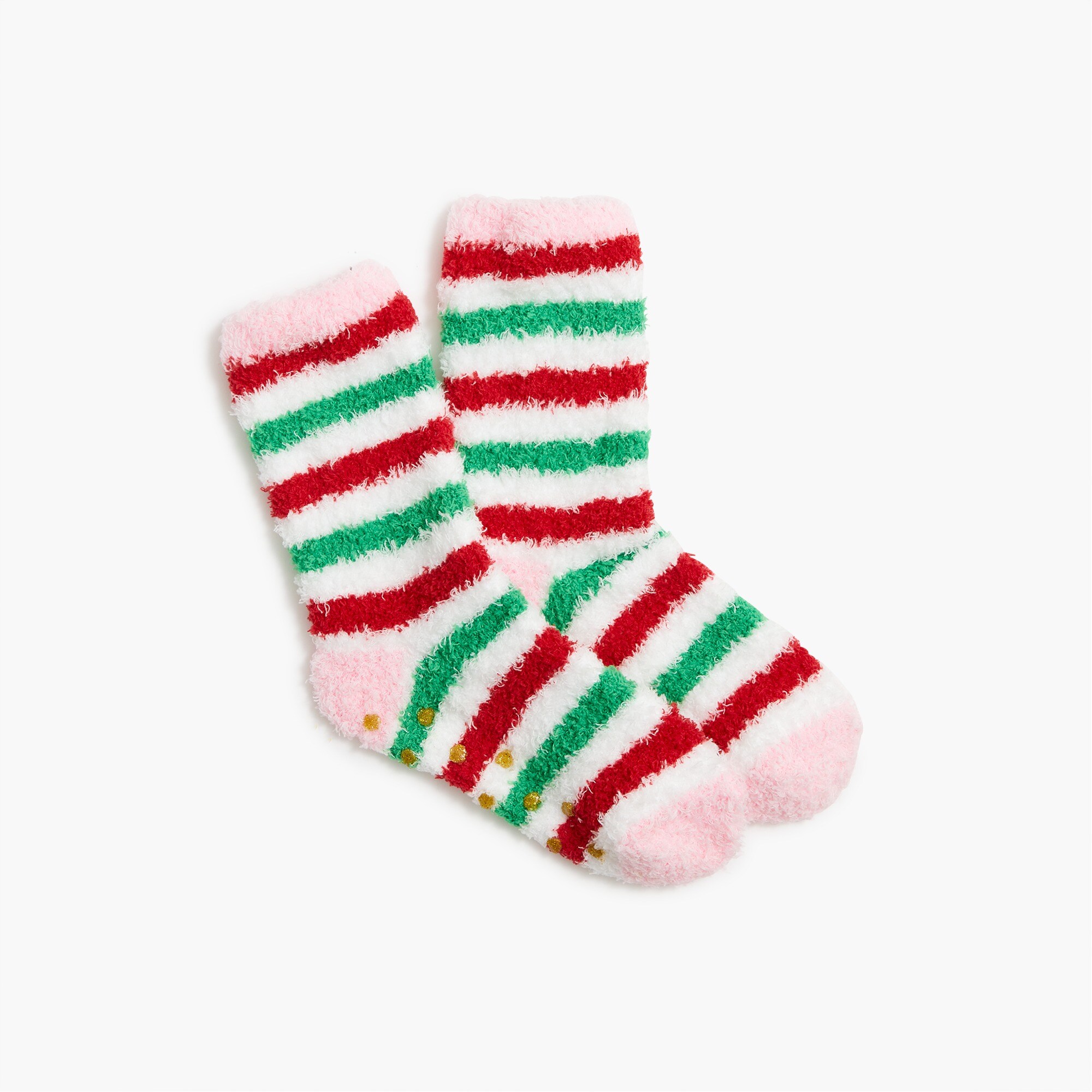 Girls' striped fuzzy socks