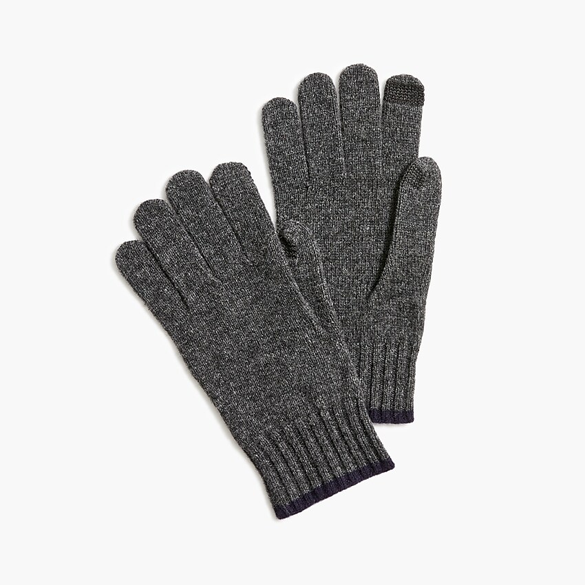 factory: marled tech gloves for men, right side, view zoomed