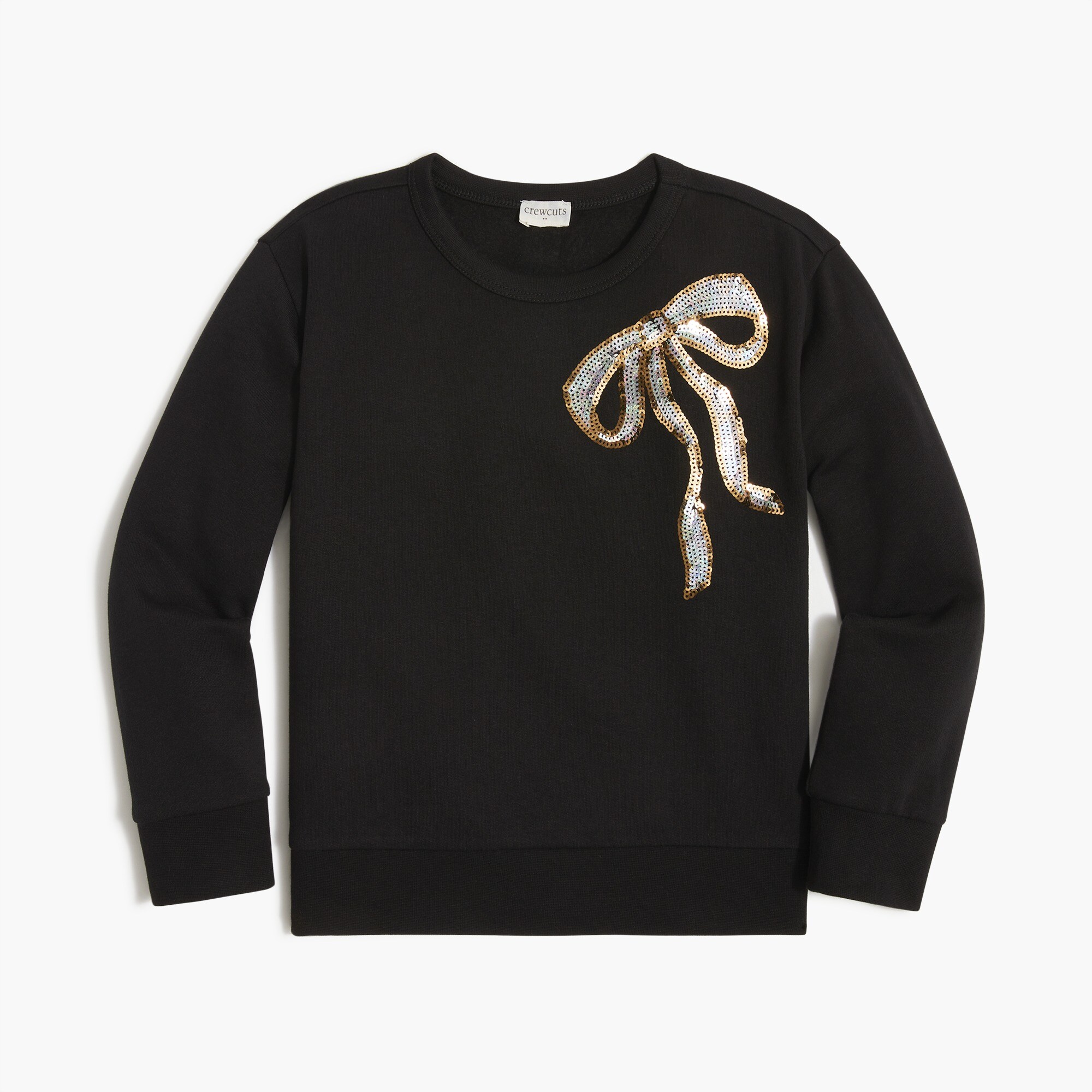 Girls' sequin bow sweatshirt