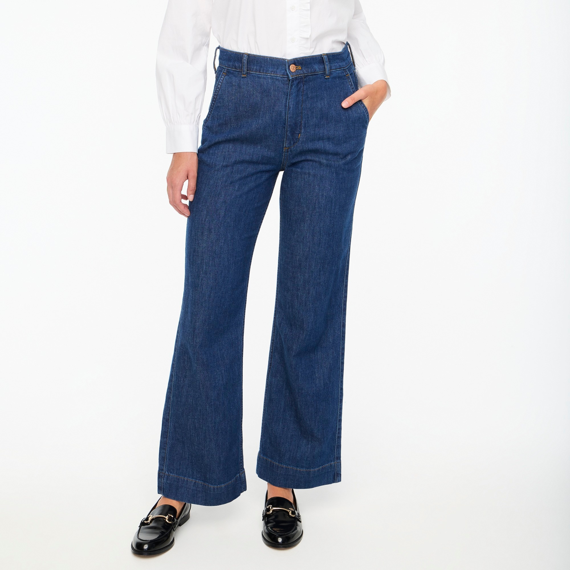 womens Tall wide-leg twill trouser pant