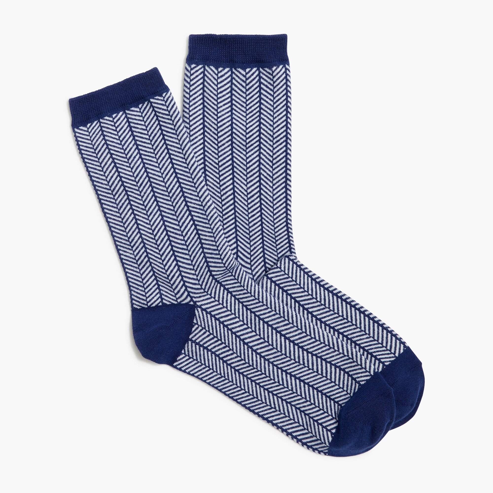 Blue herringbone trouser socks