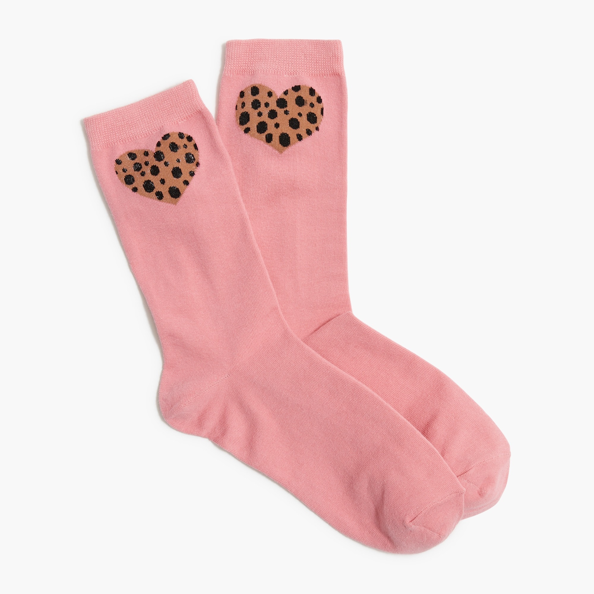 Leopard heart trouser socks