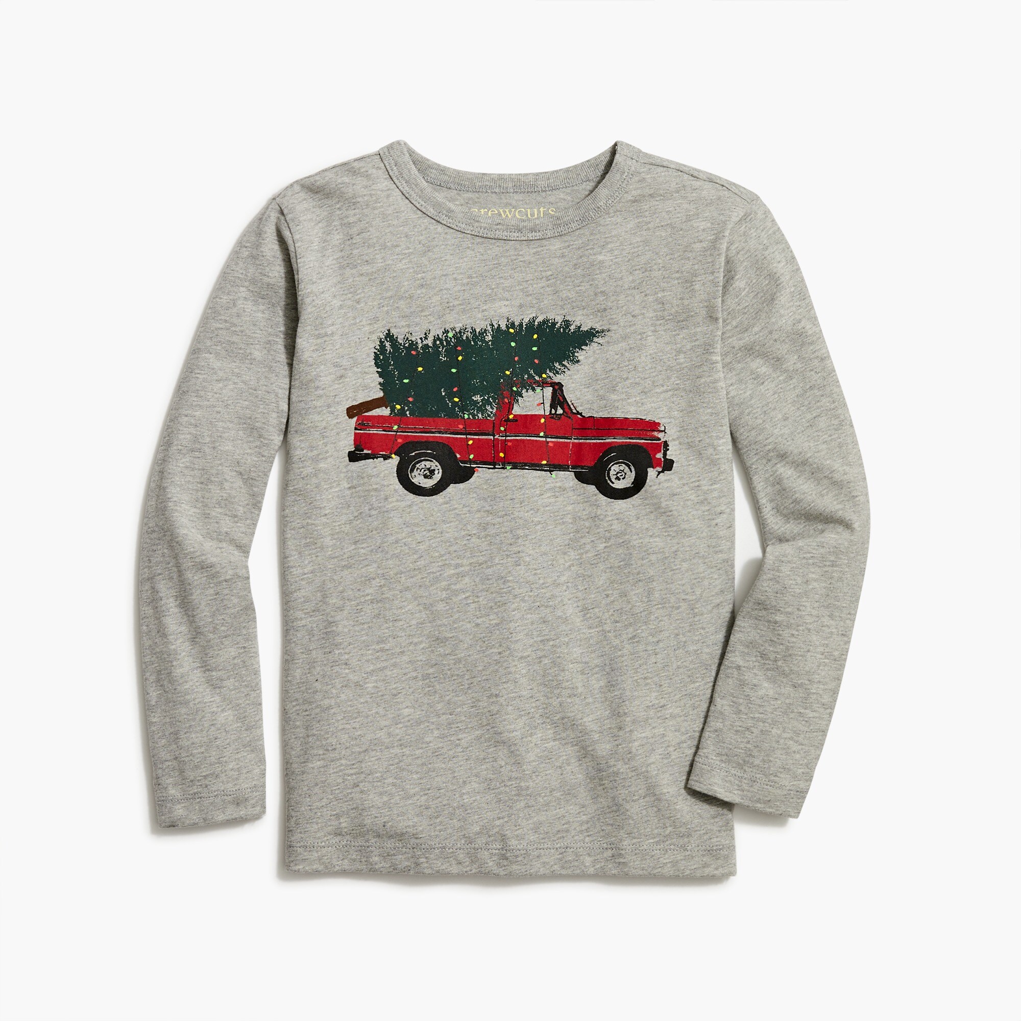 Boys' long-sleeve truck and tree graphic tee