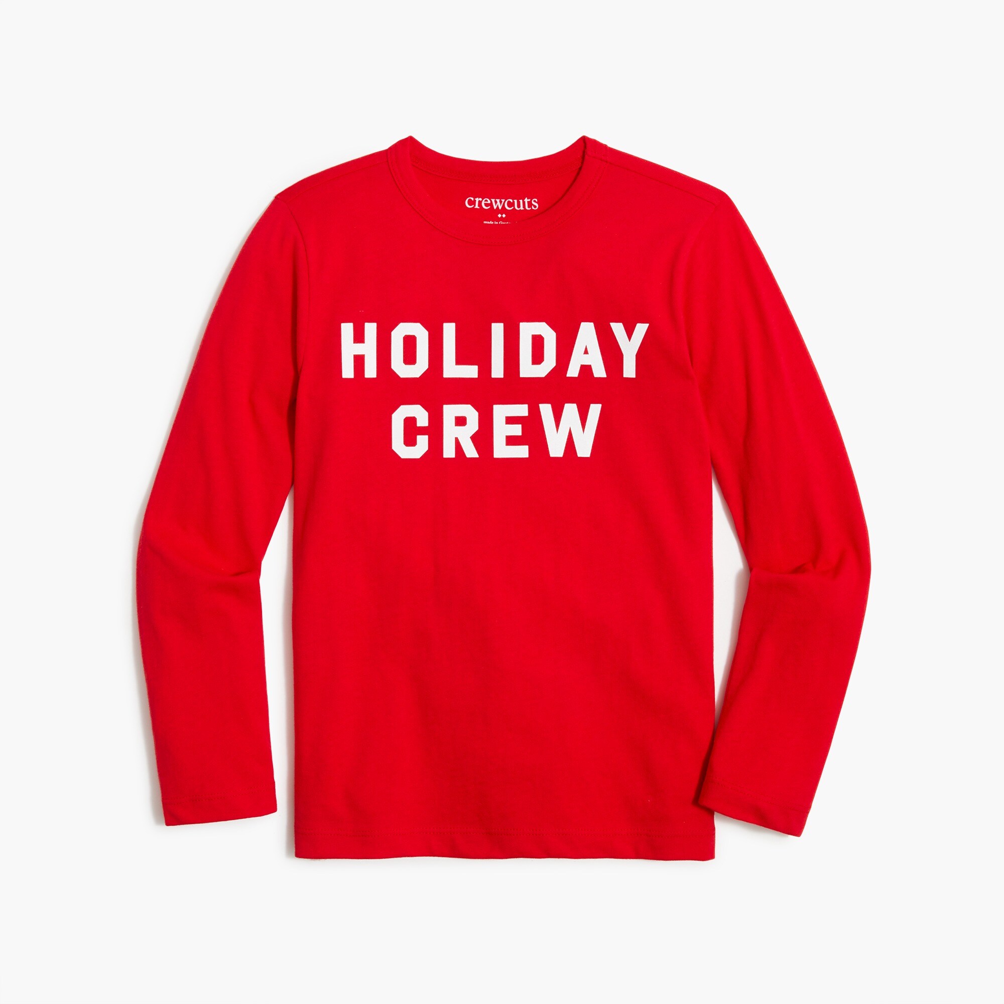 Boys' long-sleeve "holiday crew" graphic tee