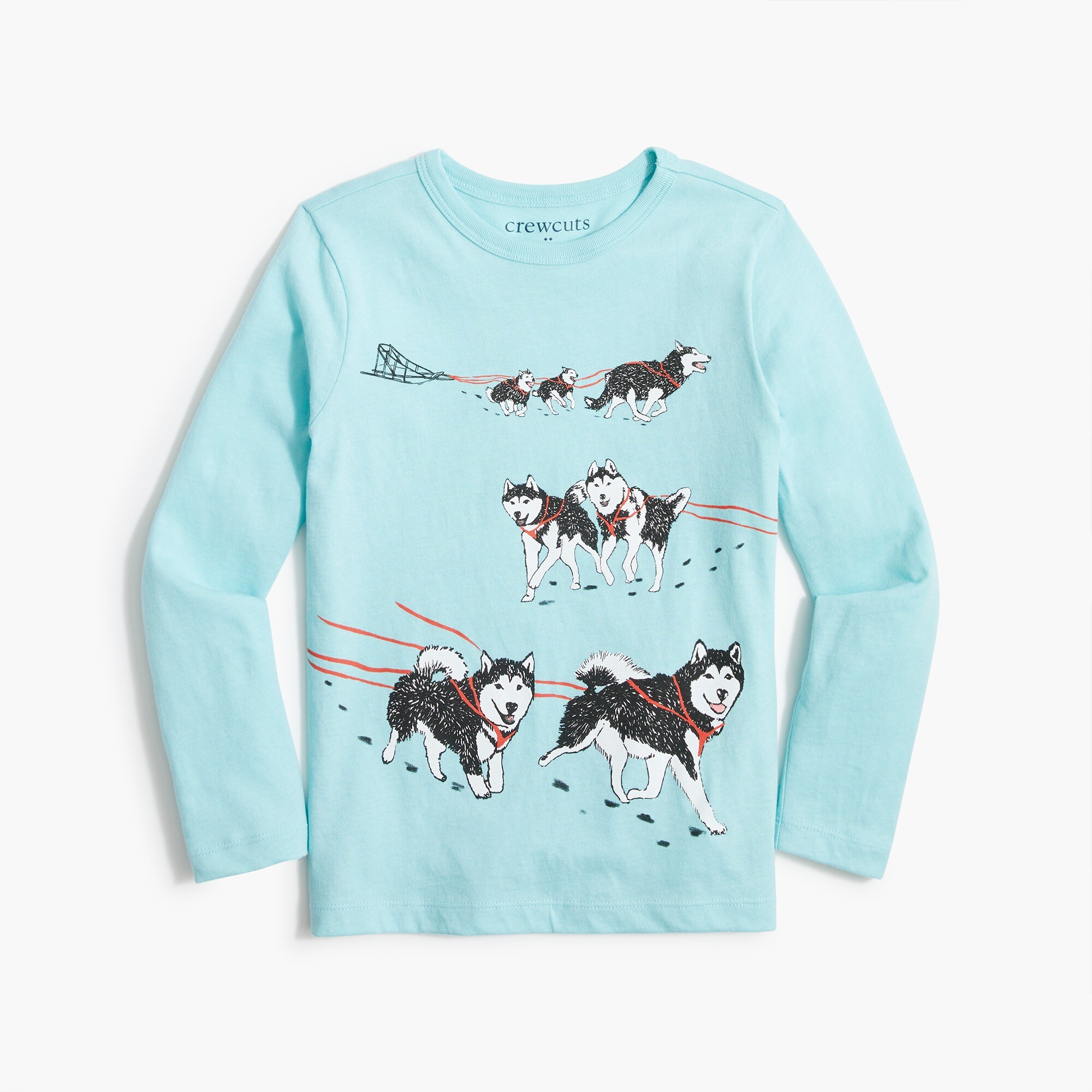 Boys' long-sleeve dog sled graphic tee