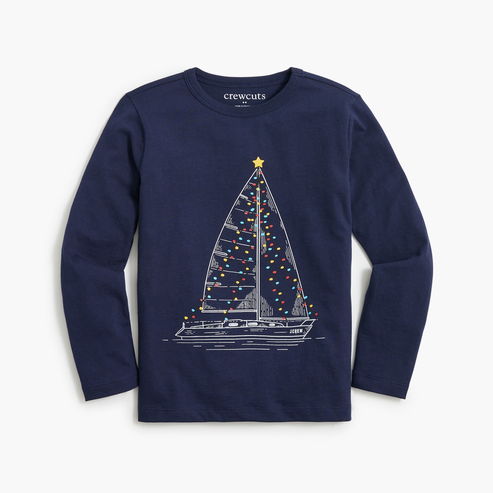 Boys' long-sleeve sailboat graphic tee