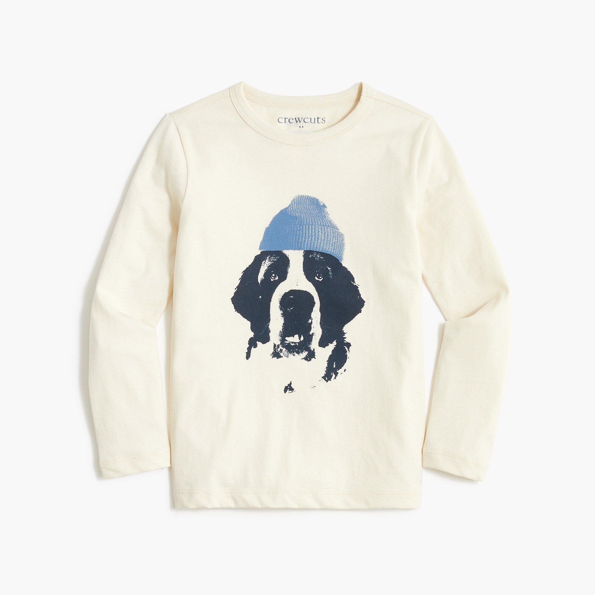 Boys' long-sleeve beanie dog graphic tee