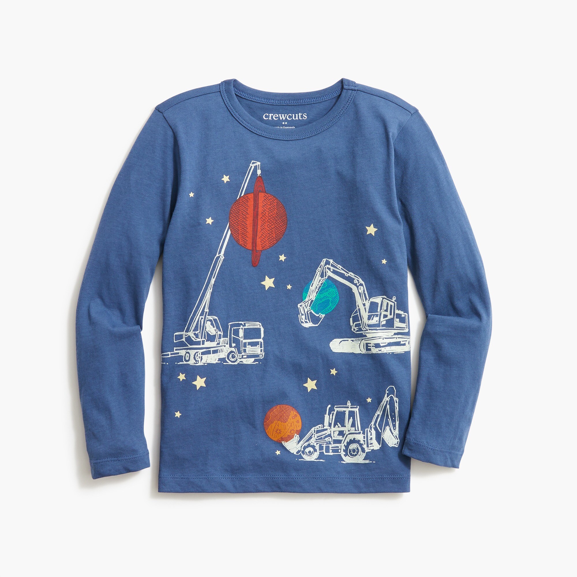 boys' long-sleeve glow-in-the-dark planet trucks graphic tee for boys