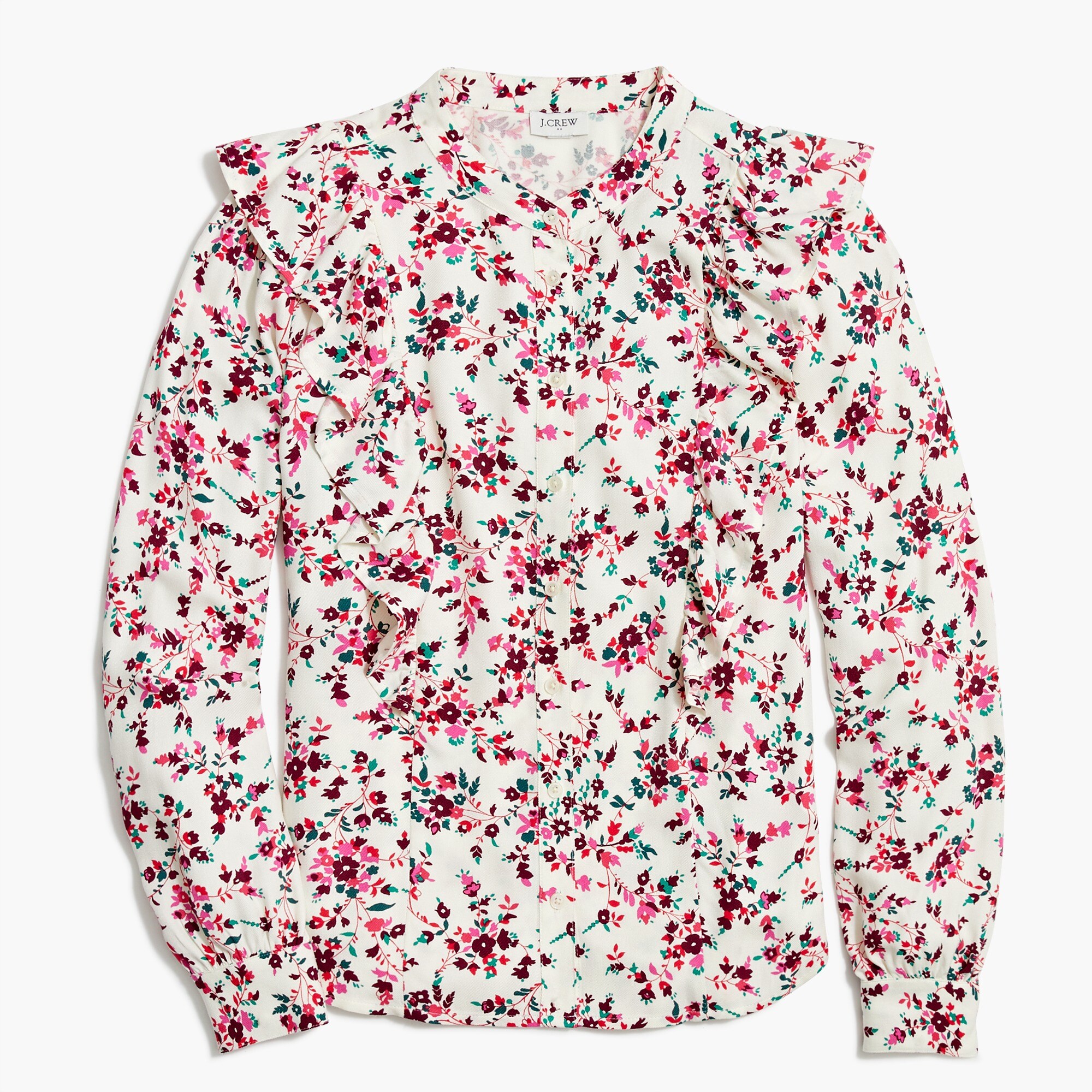 printed ruffle top for women