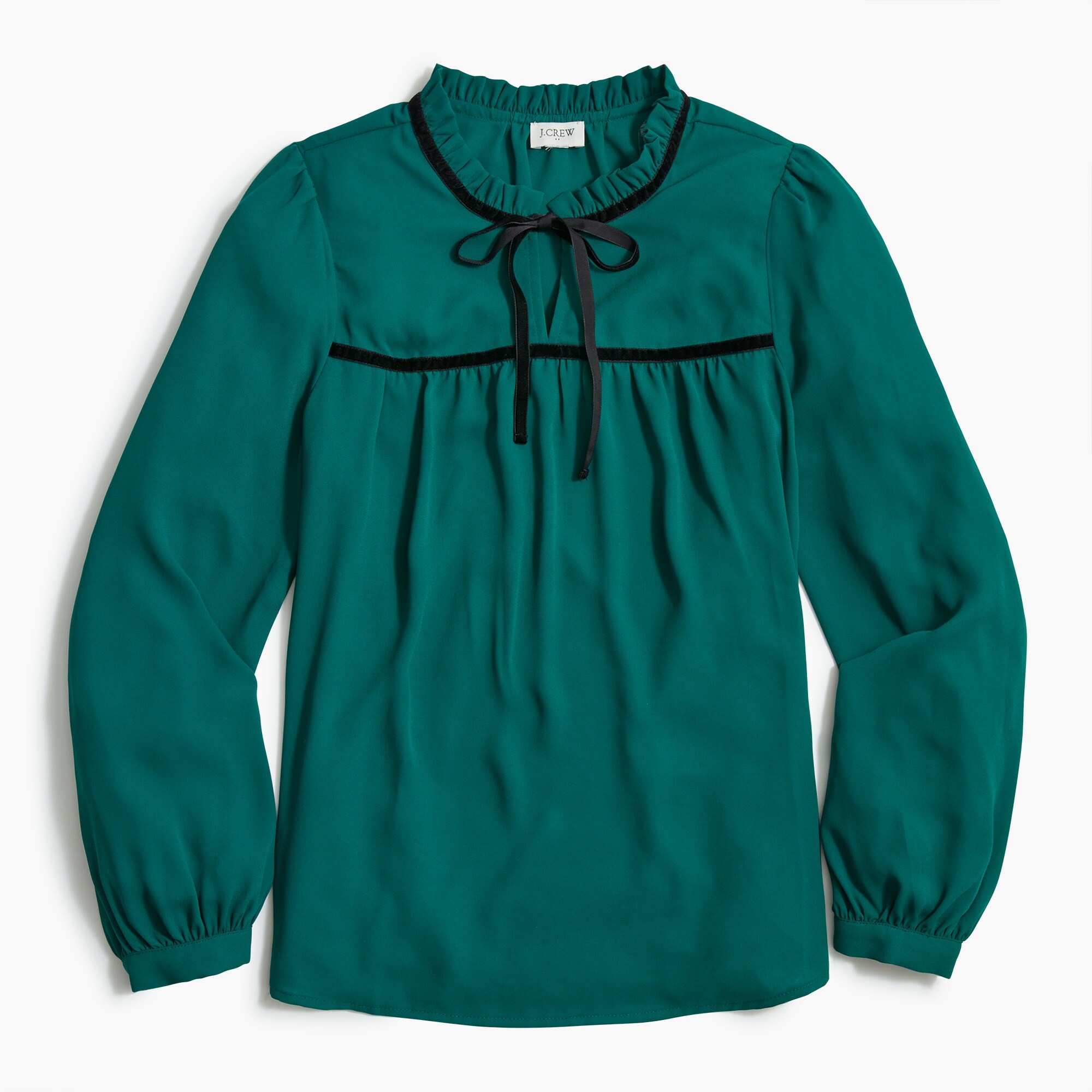 velvet tie-neck top for women