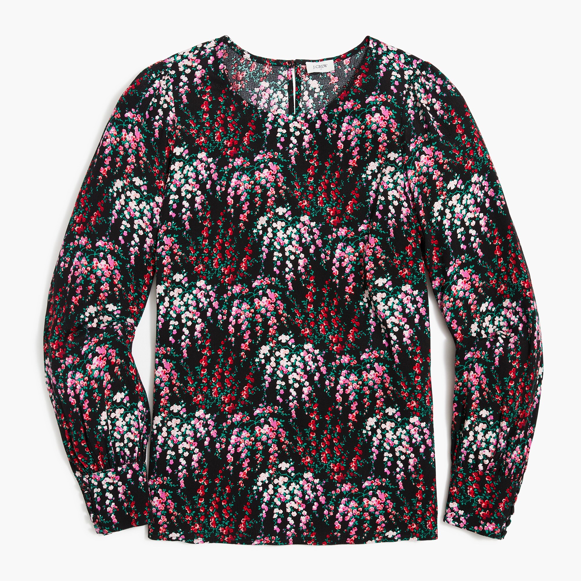 printed puff-sleeve top for women