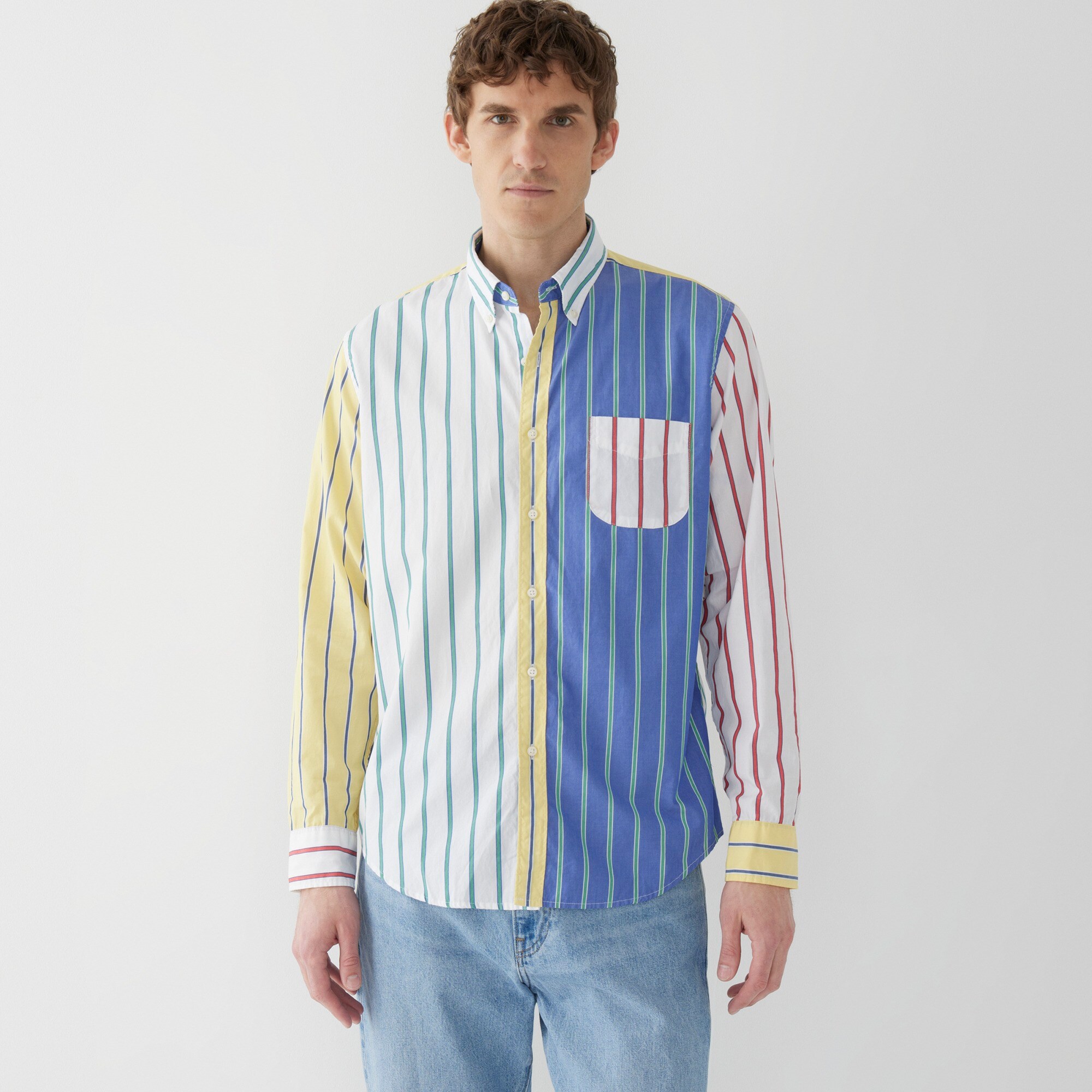 J.Crew: Secret Wash Cotton Poplin Shirt In Pattern For Men