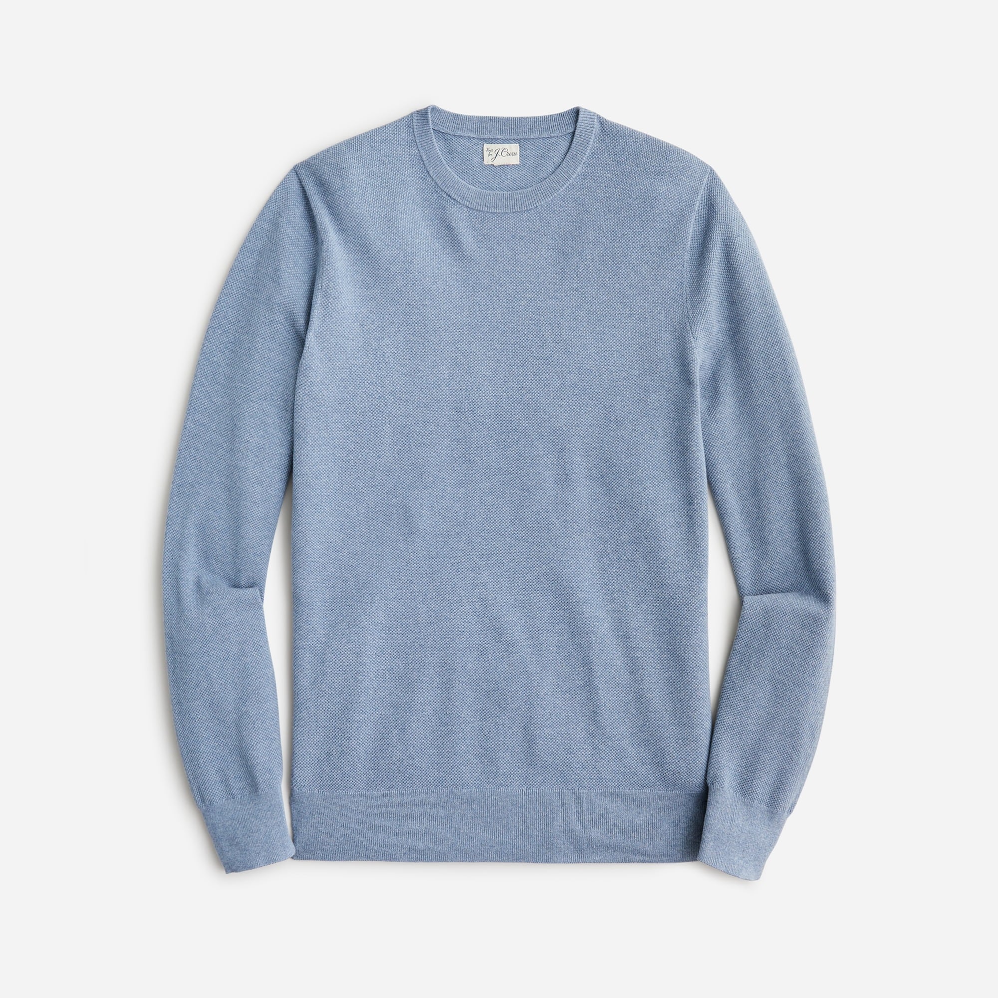  Cotton piqu&eacute;-stitch crewneck sweater