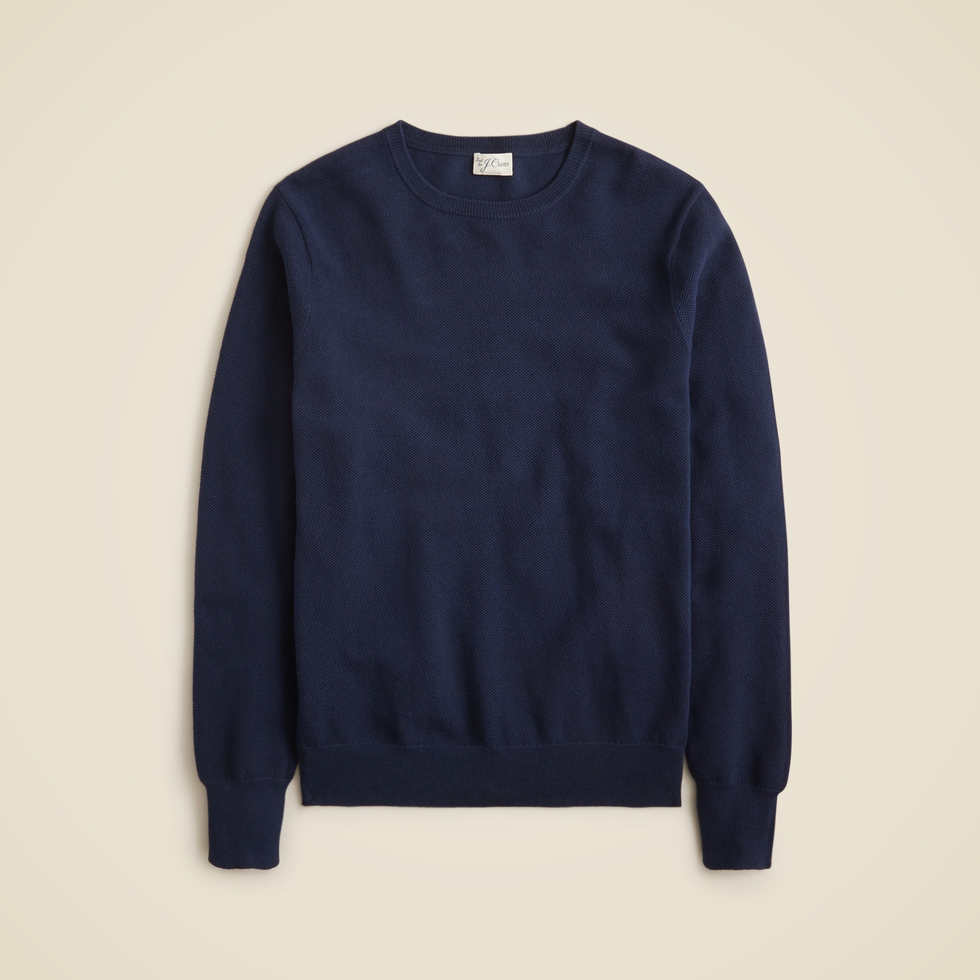 mens Cotton piqu&eacute;-stitch crewneck sweater