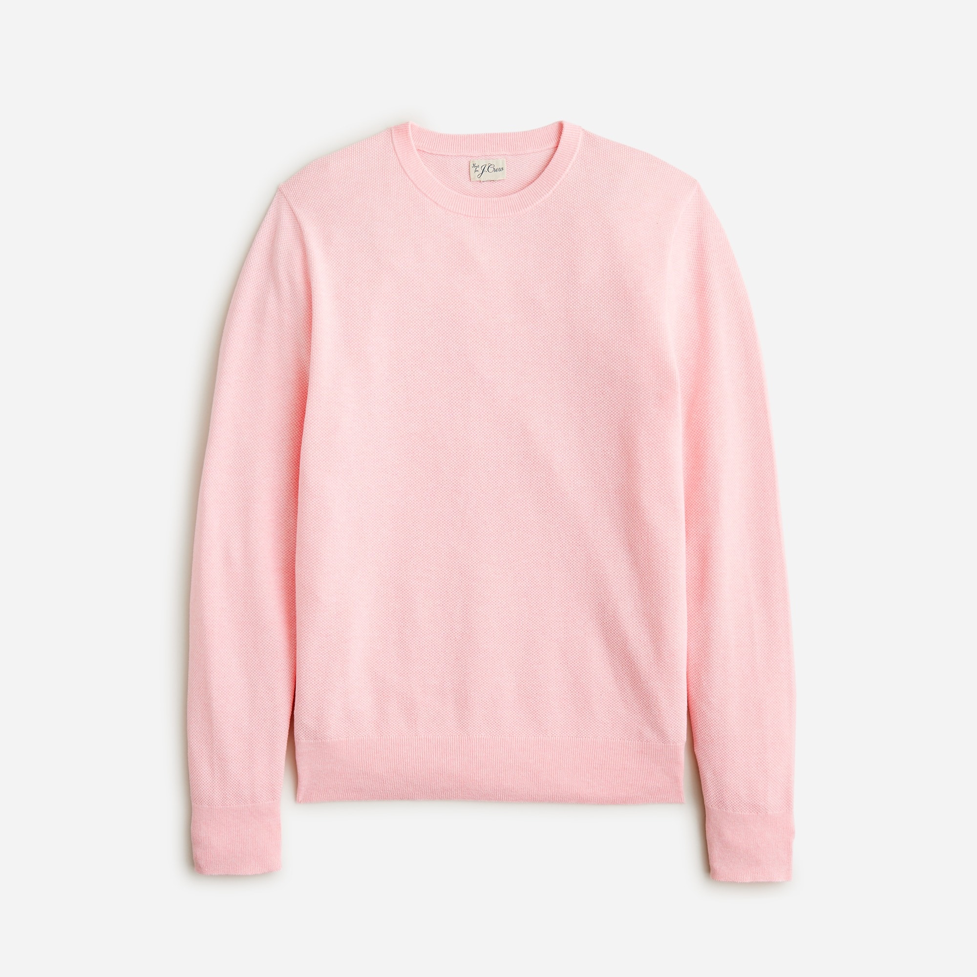  Cotton piqu&eacute;-stitch crewneck sweater