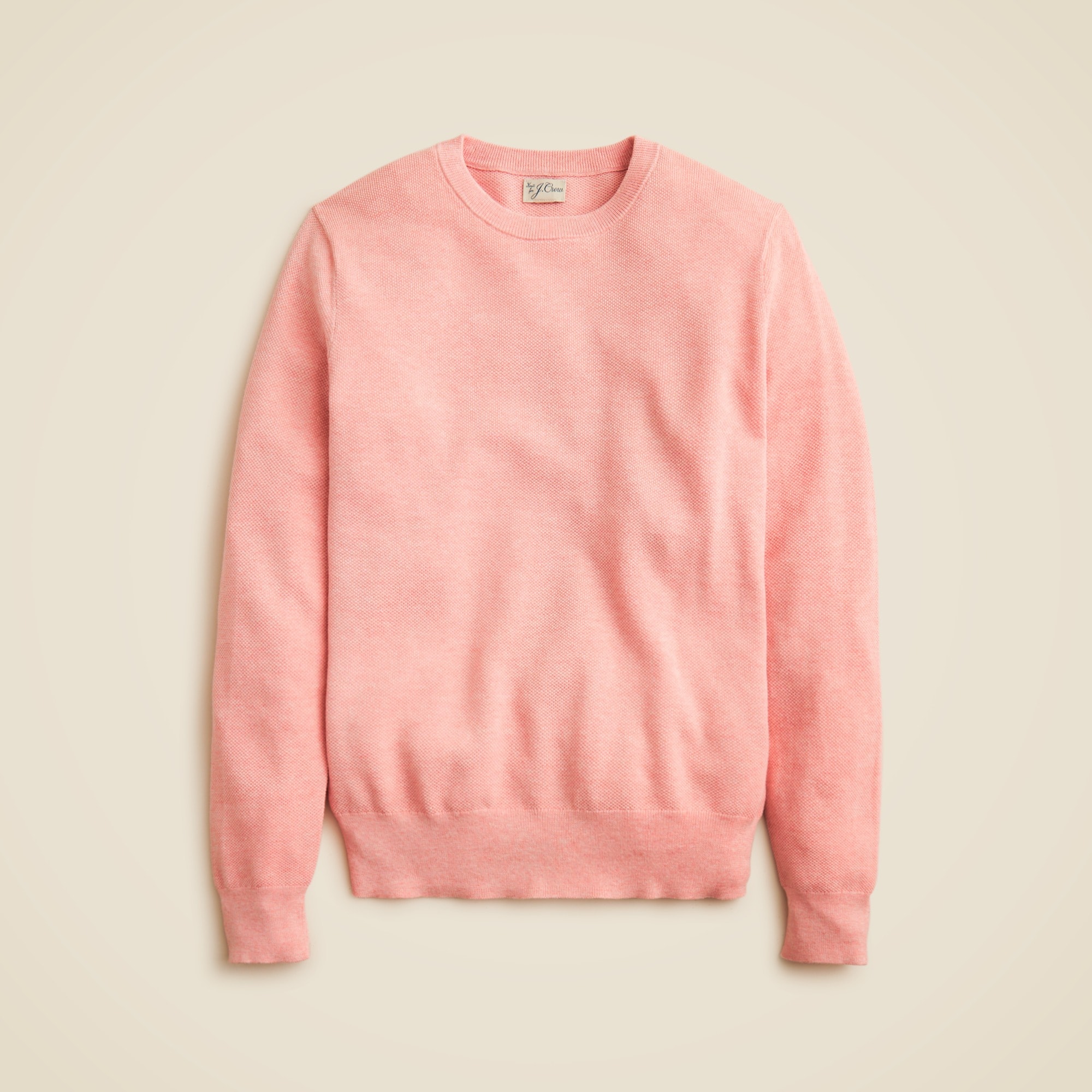 mens Cotton piqu&eacute;-stitch crewneck sweater