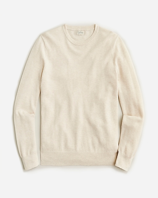 mens Cotton piqu&eacute;-stitch crewneck sweater