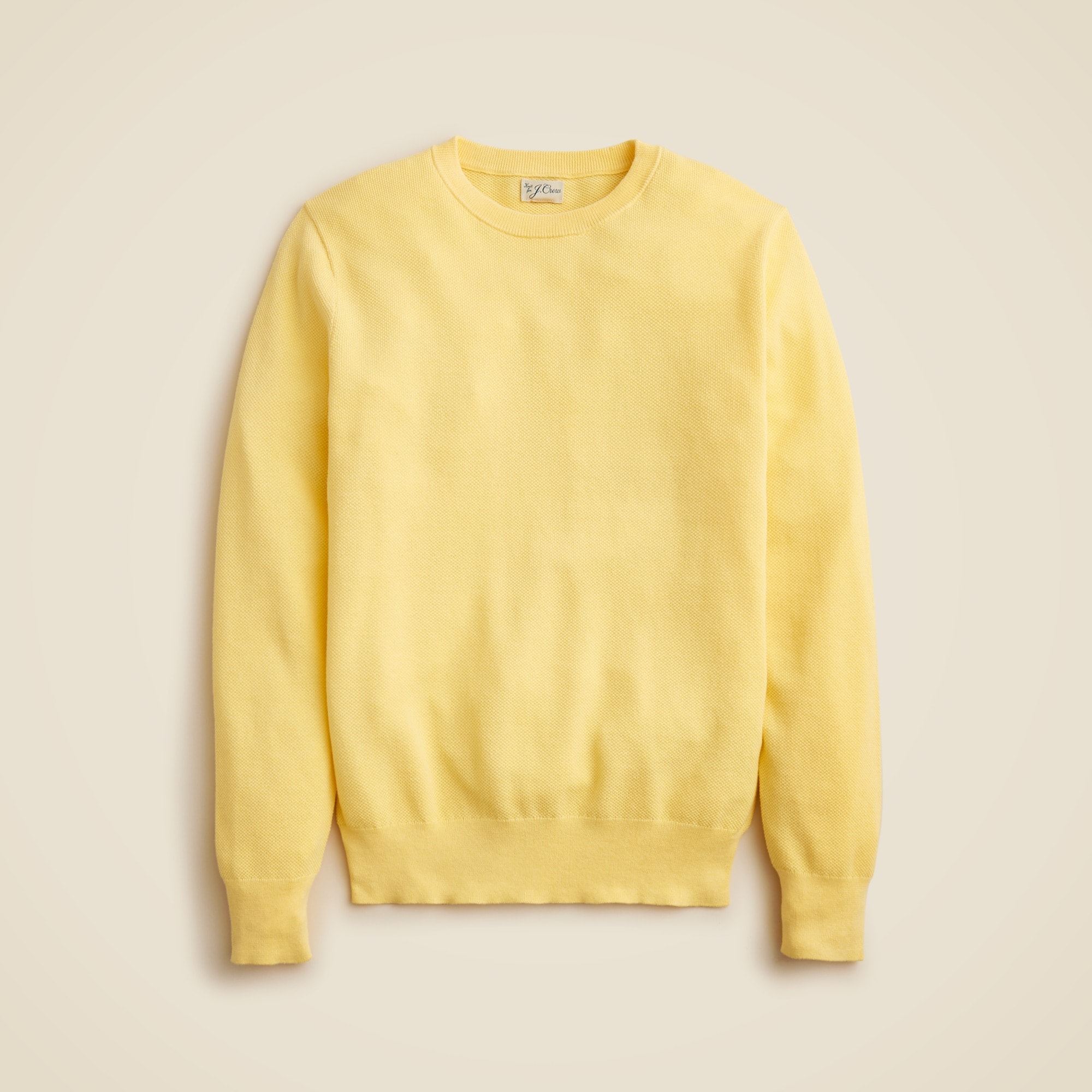 mens Cotton piqu&eacute;-stitch crewneck sweater