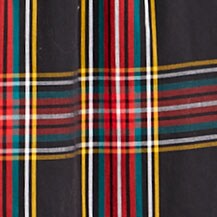Cotton-blend poplin smocked midi dress STEWART TARTAN BLACK RE factory: cotton-blend poplin smocked midi dress for women