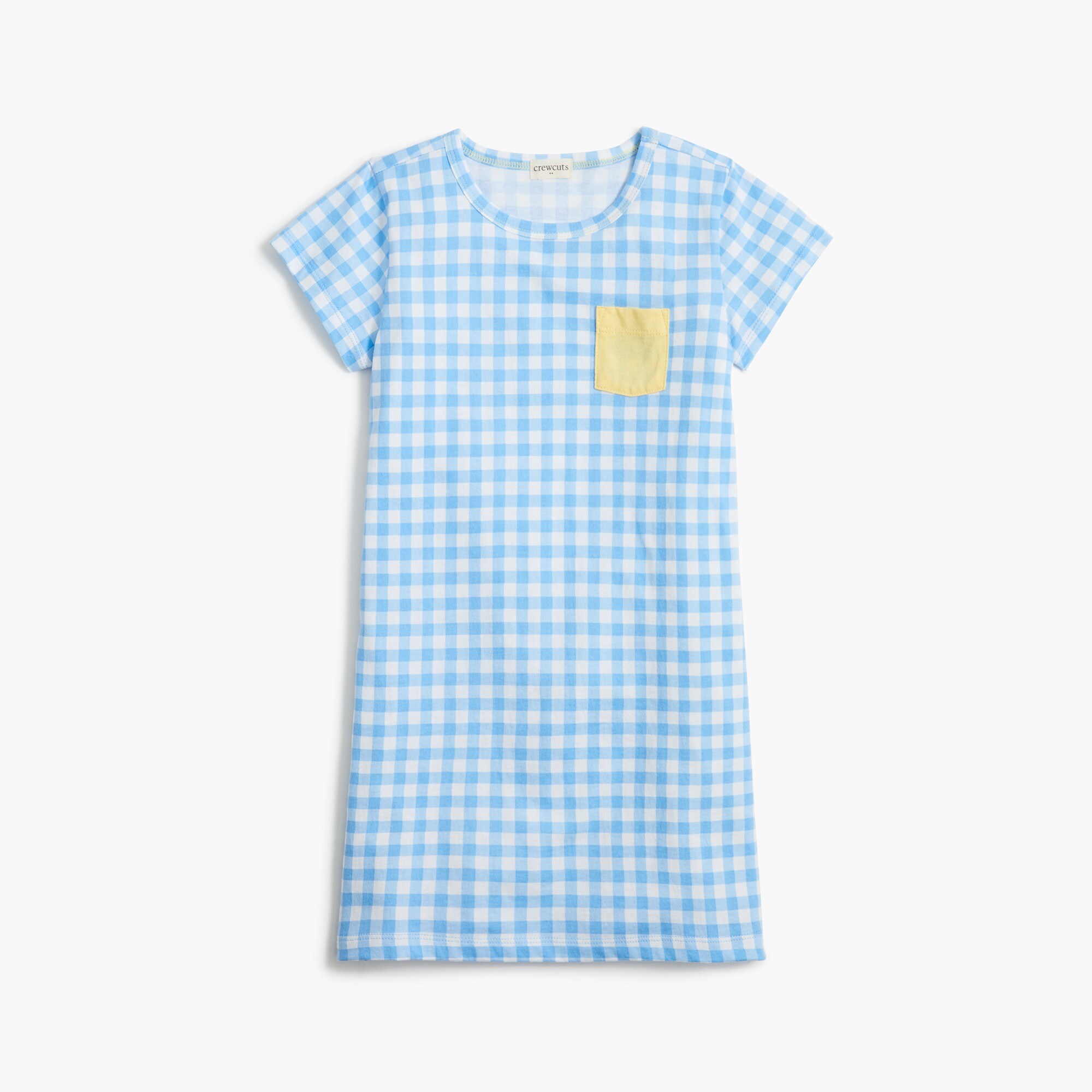 Girls' gingham T-shirt dress