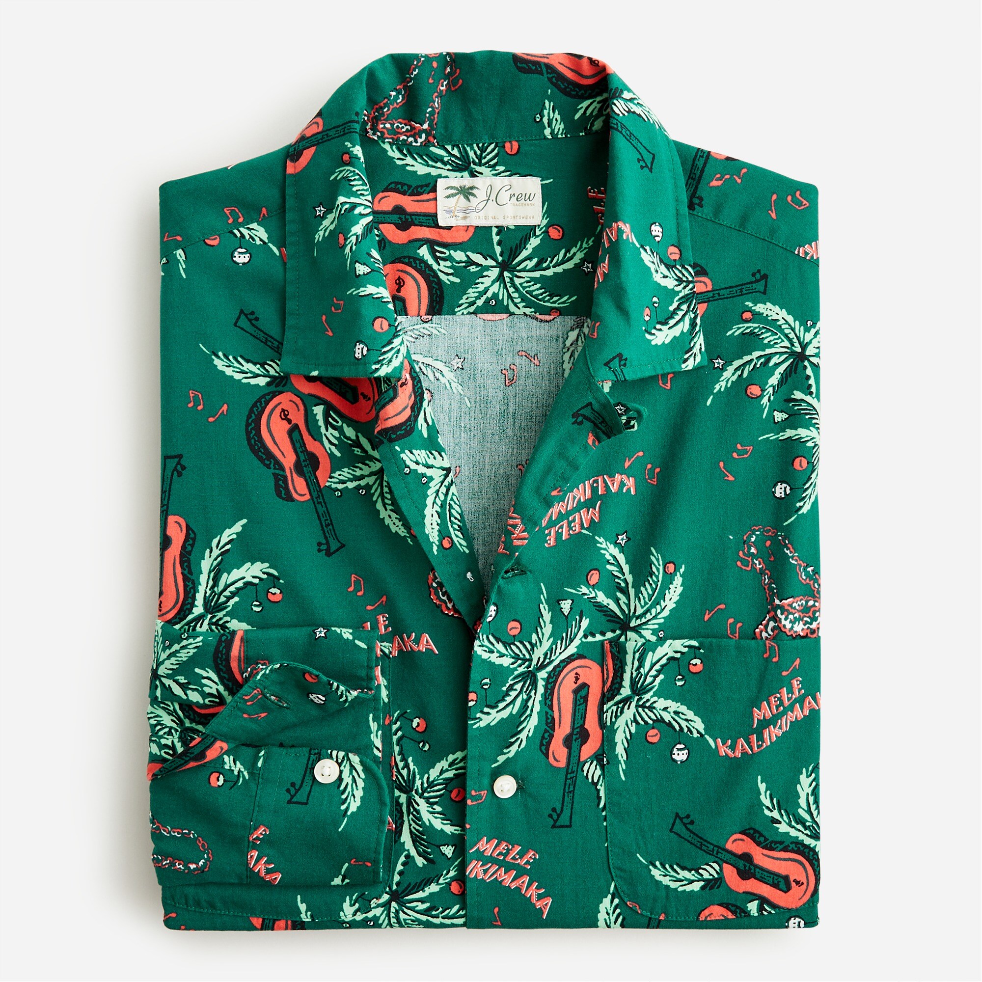 Long-sleeve Camp-collar Shirt In Floral Print For Men | J.Crew