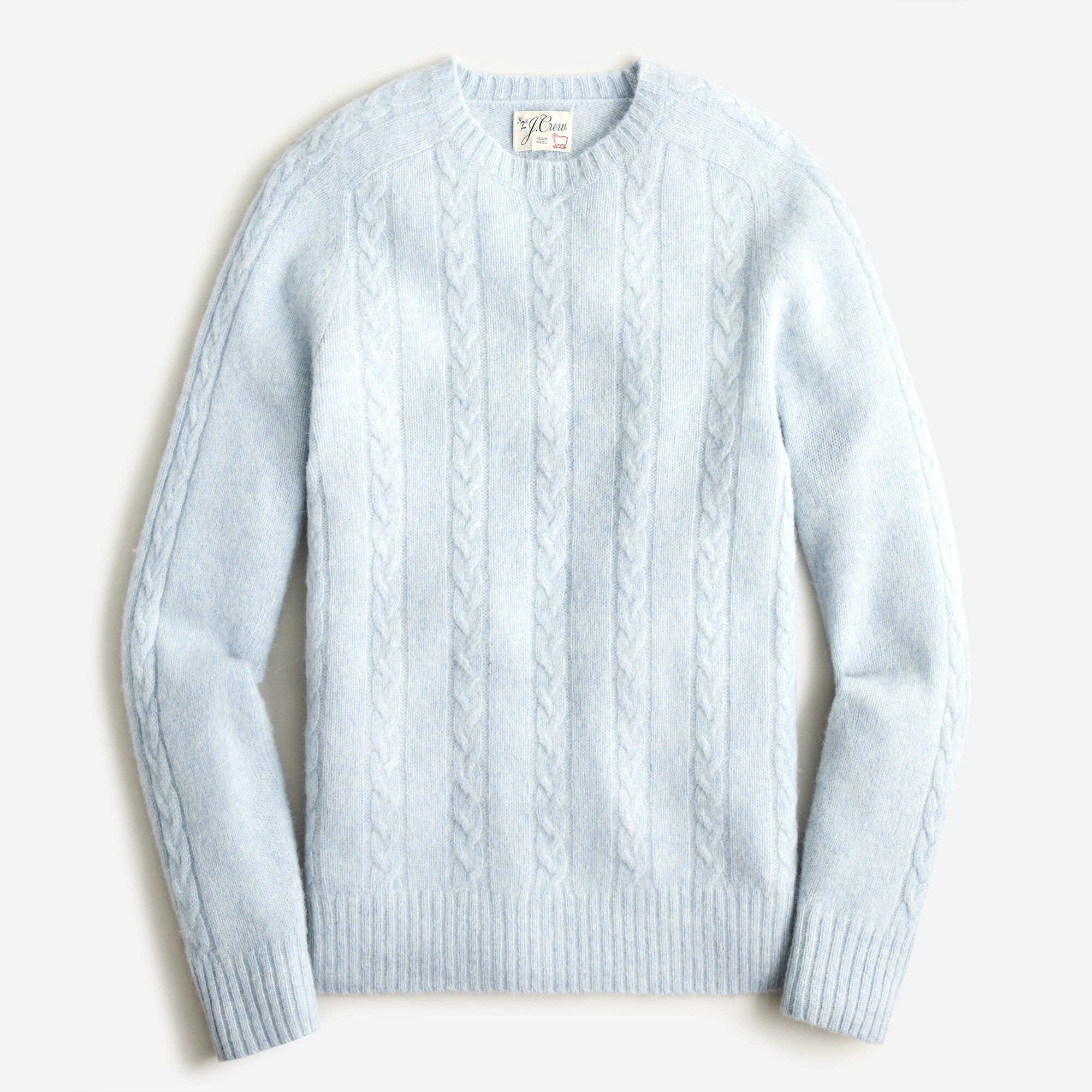 Brushed wool cable-knit sweater