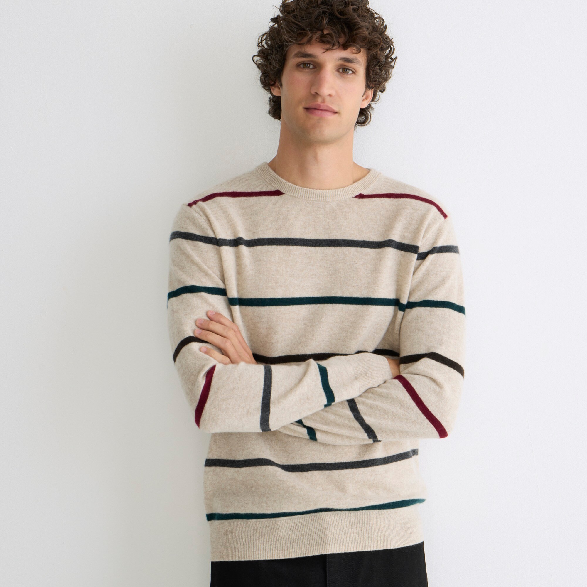 J.Crew: Cashmere Sweater In Stripe For Men