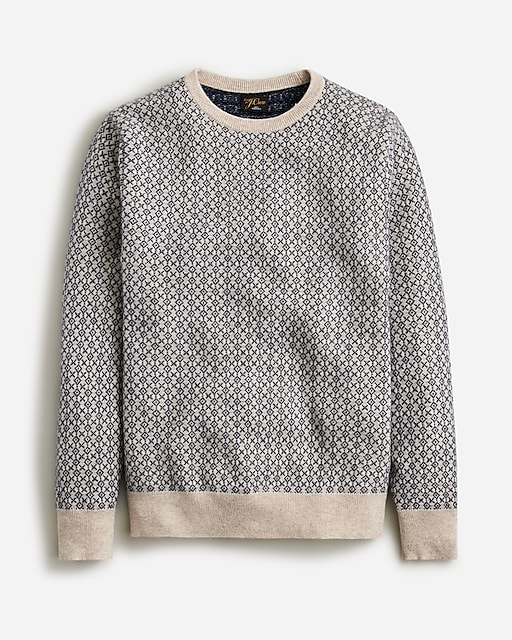mens Cashmere jacquard crewneck sweater