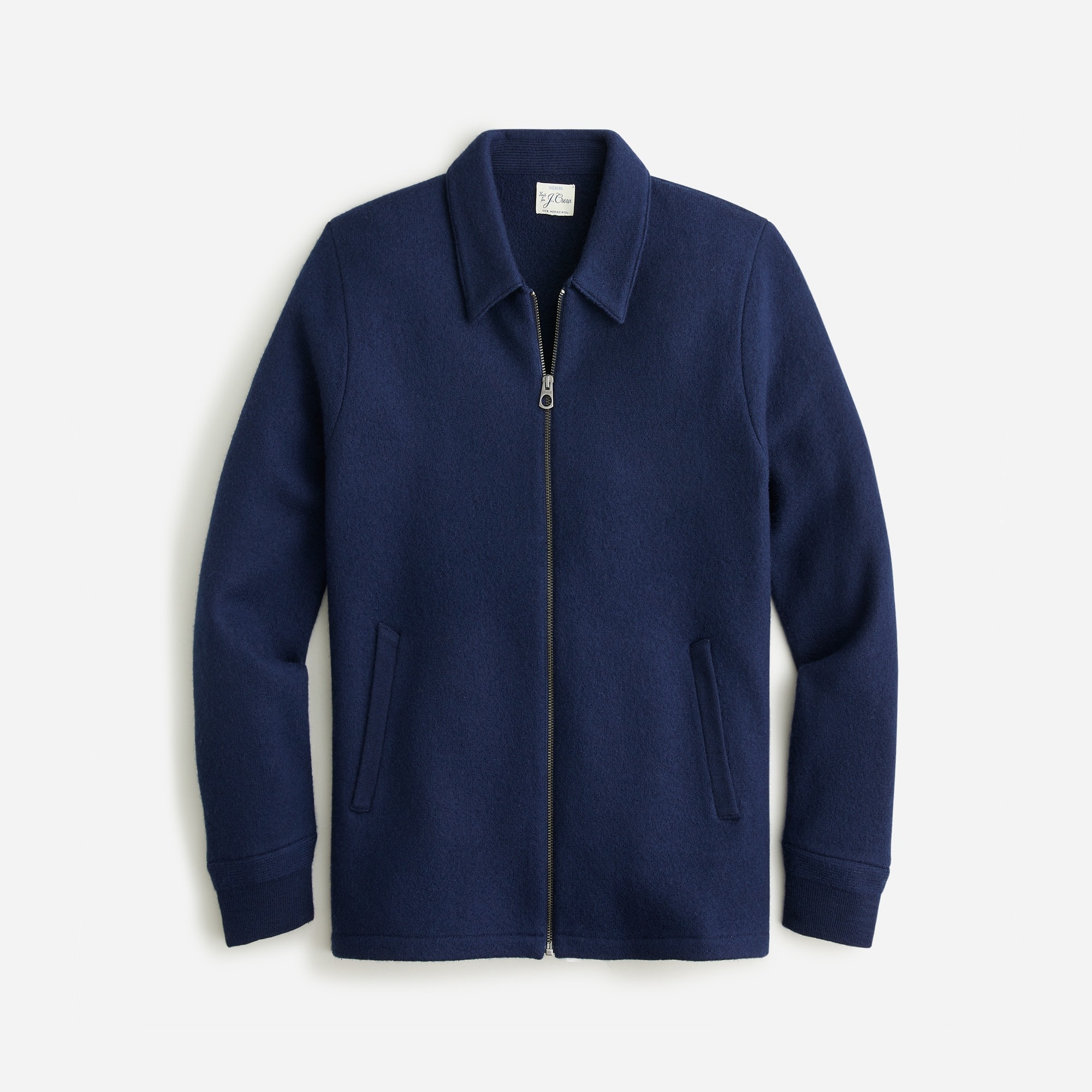 mens Boiled merino wool coach's sweater-jacket