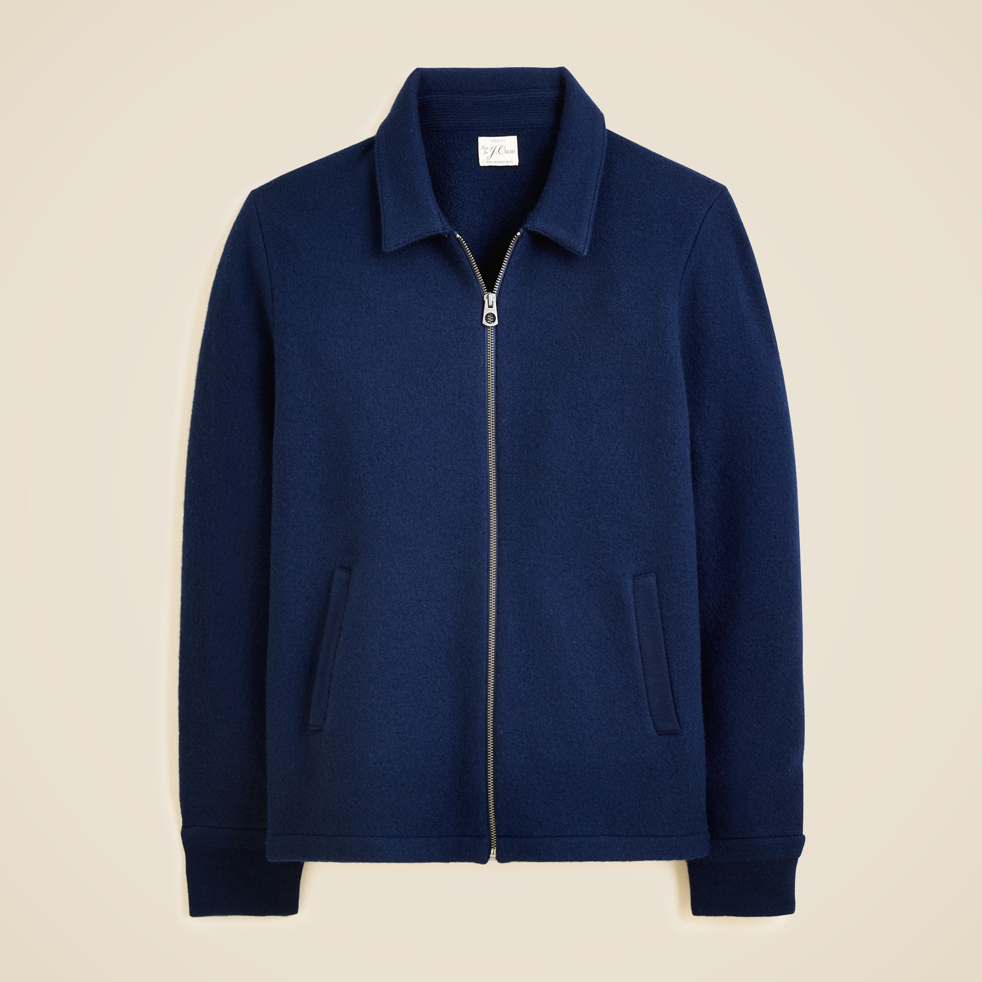 Boiled merino wool coach's sweater-jacket