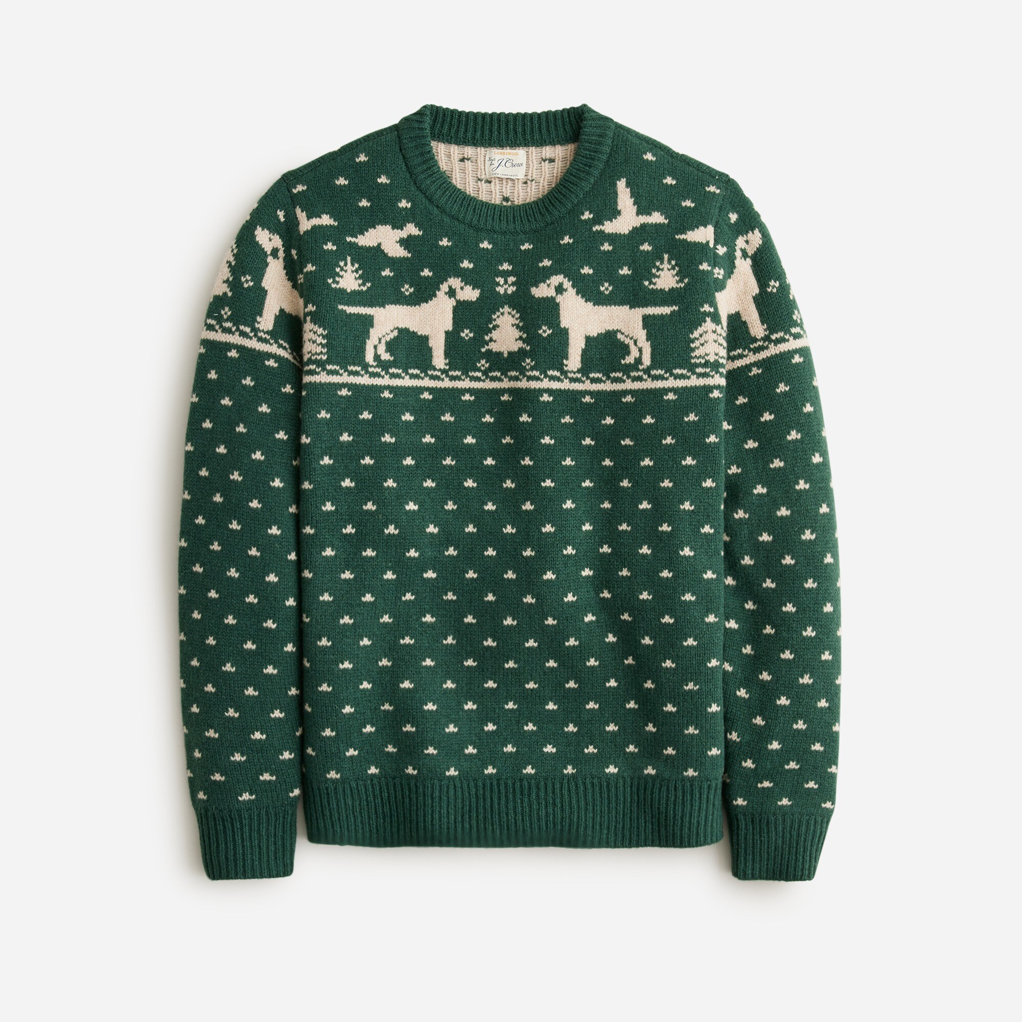 Lambswool Fair Isle crewneck sweater