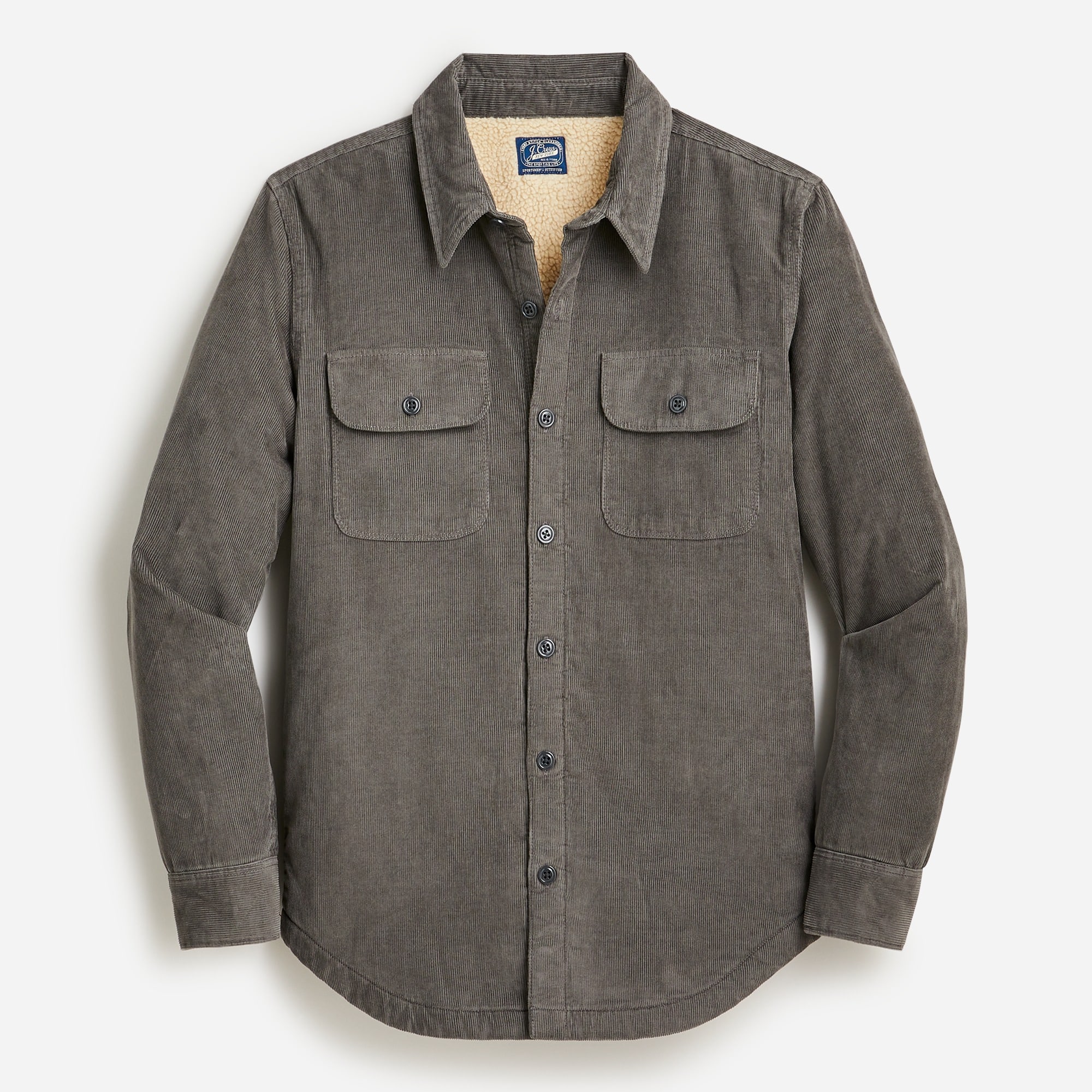  Sherpa-lined corduroy shirt-jacket