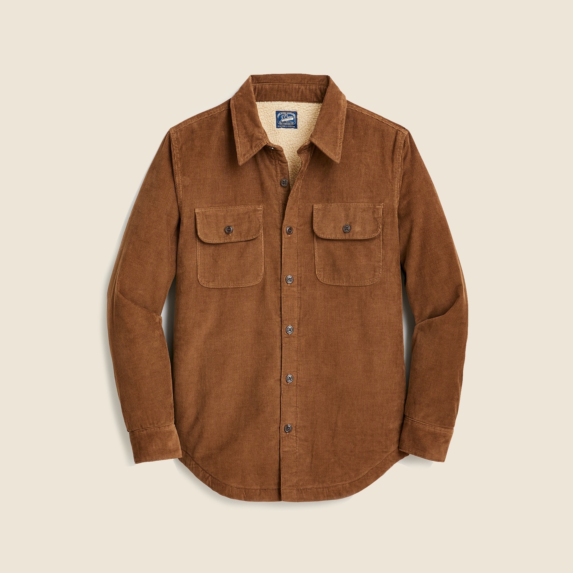 J.Crew: Sherpa-lined Corduroy Shirt-jacket For Men