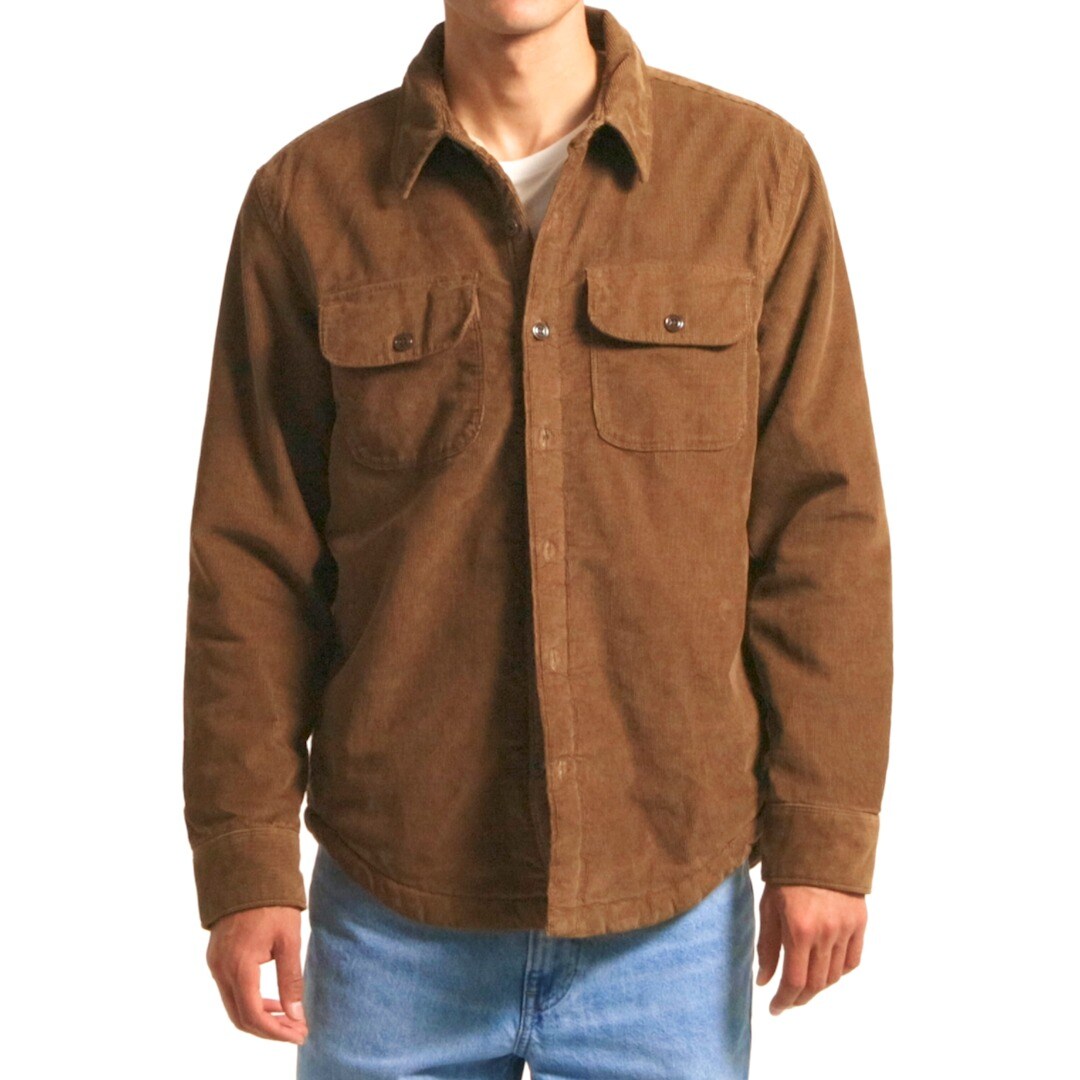Men's Vintage Corduroy Trucker Jacket – Sherpa Lined, Button-Down, Warm Winter Coat