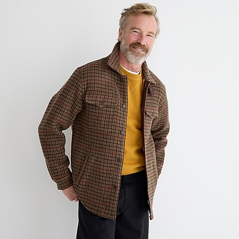 mens Wallace &amp; Barnes double-cloth wool-blend shirt-jacket
